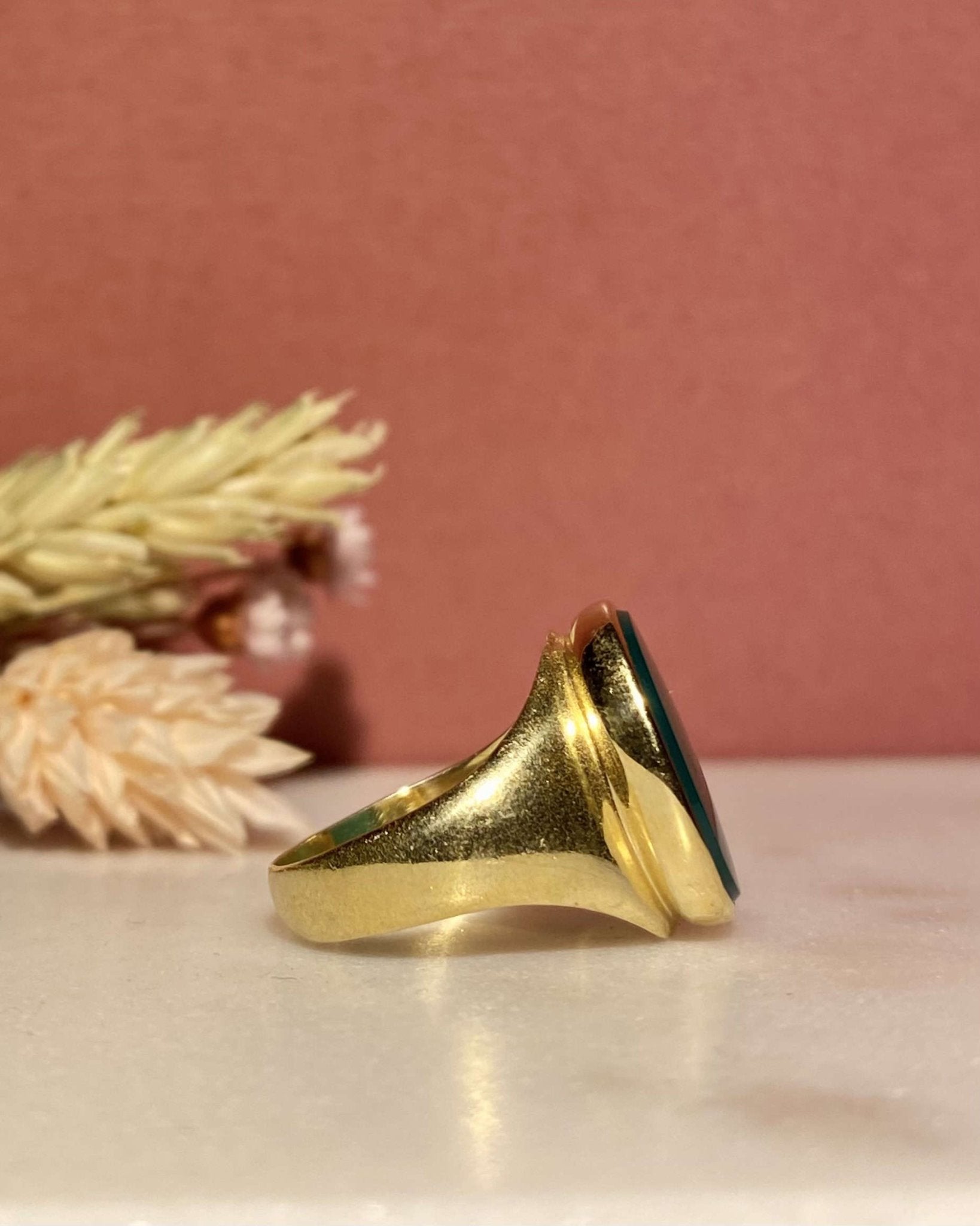 Chevalière vintage Calcedoine 2.50 Carats "Indy" - Elliade Paris