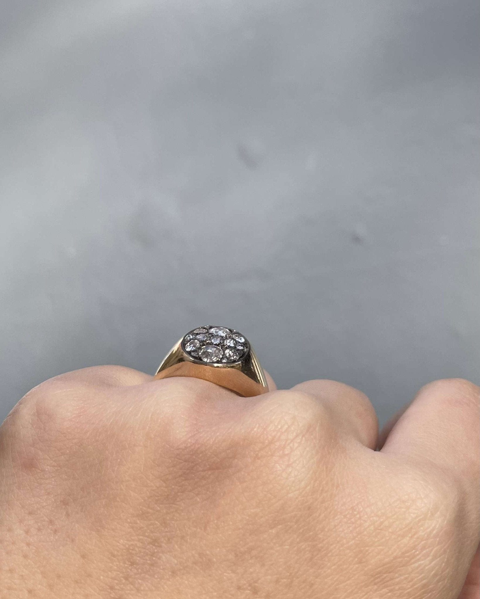 Chevalière Vintage Diamants 0.90 carat "Eryne" - Elliade Paris