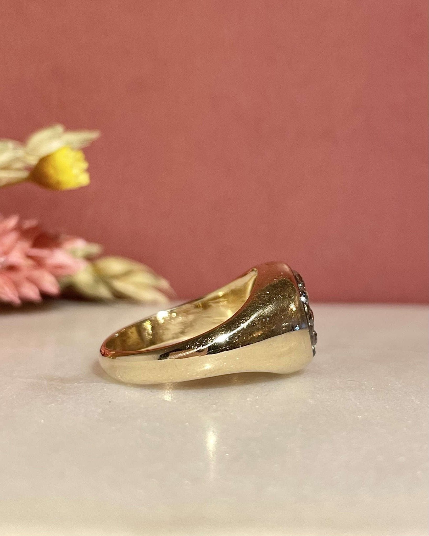 Chevalière Vintage Diamants 0.90 carat "Eryne" - Elliade Paris