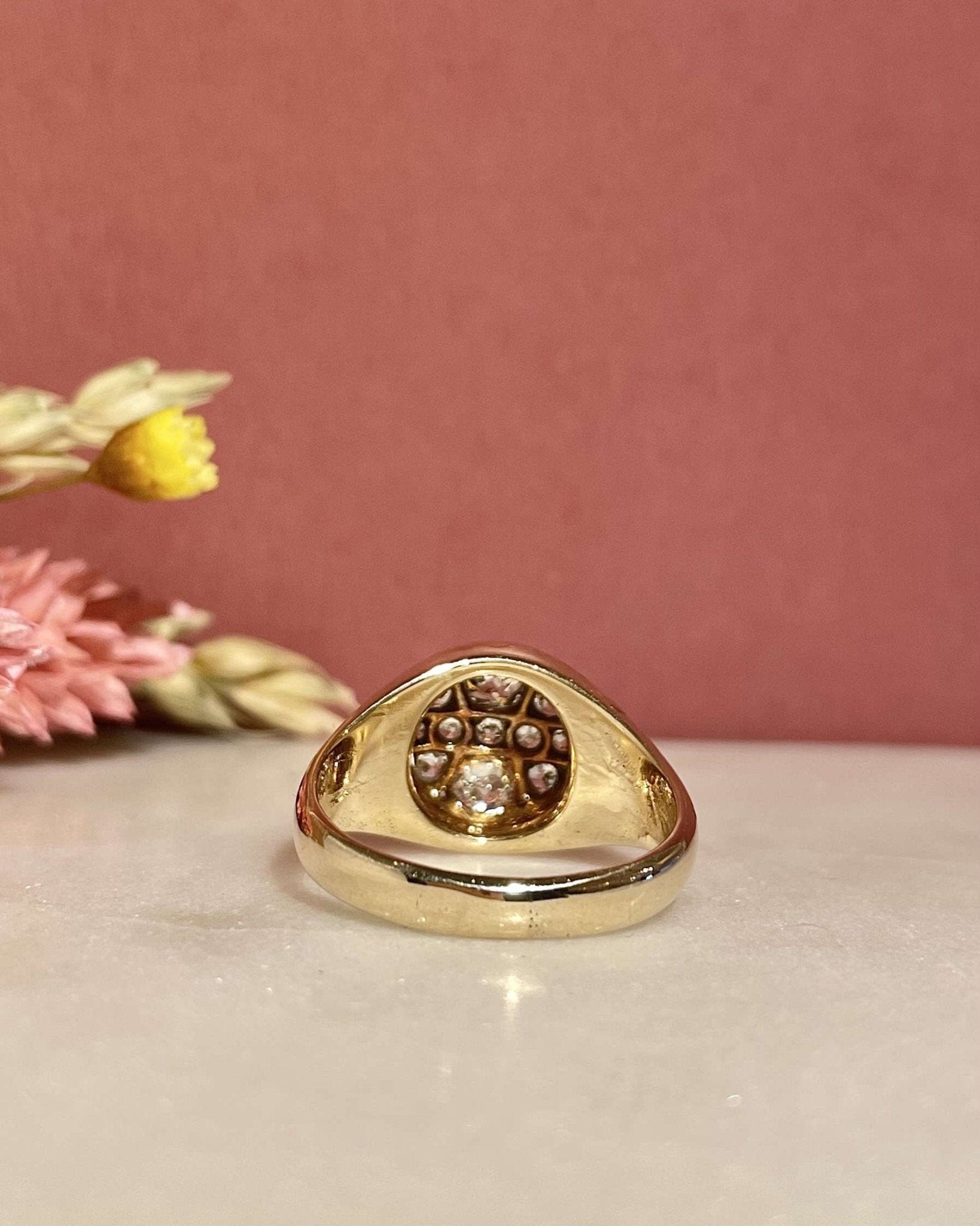 Chevalière Vintage Diamants 0.90 carat "Eryne" - Elliade Paris