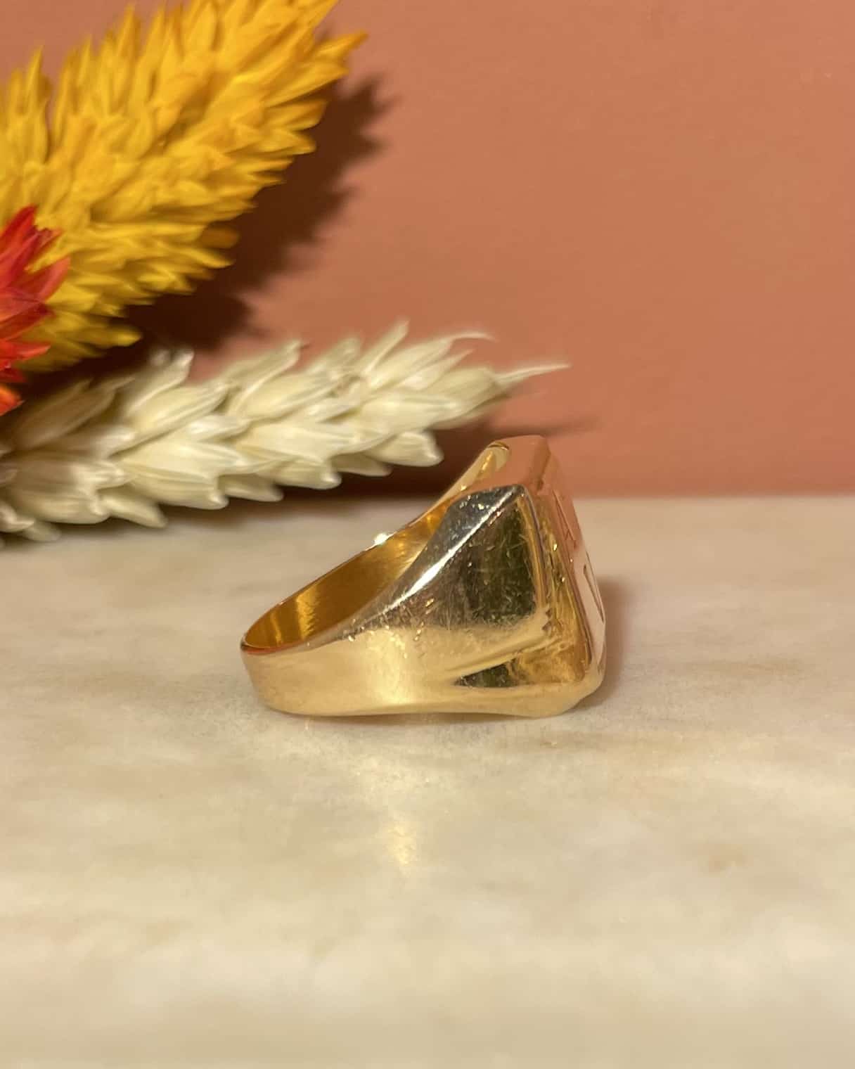 Chevalière Vintage Or 18 carats "Anjav"