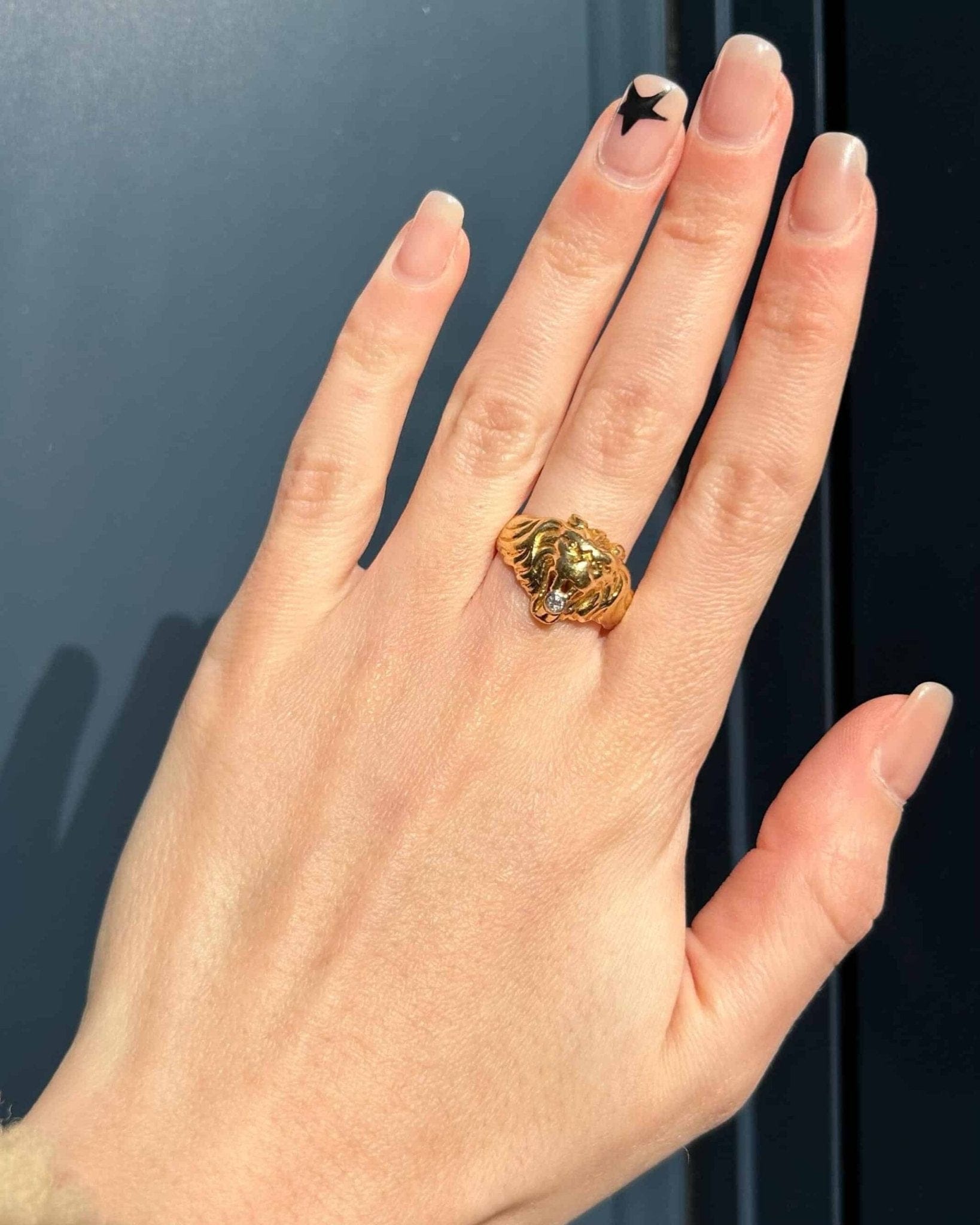 Chevalière Vintage Lion Diamant "Timothee" - Elliade Paris