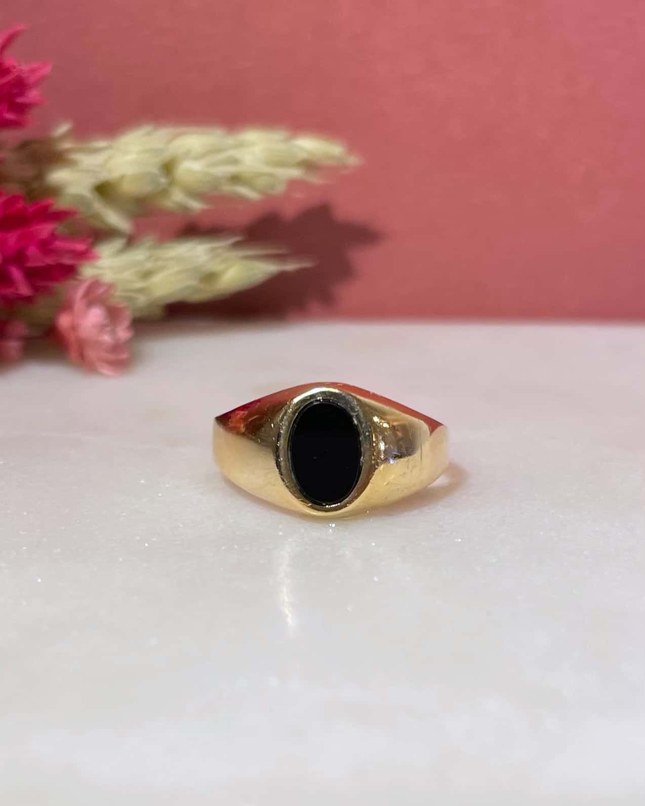 Chevalière vintage Onyx "Nally"