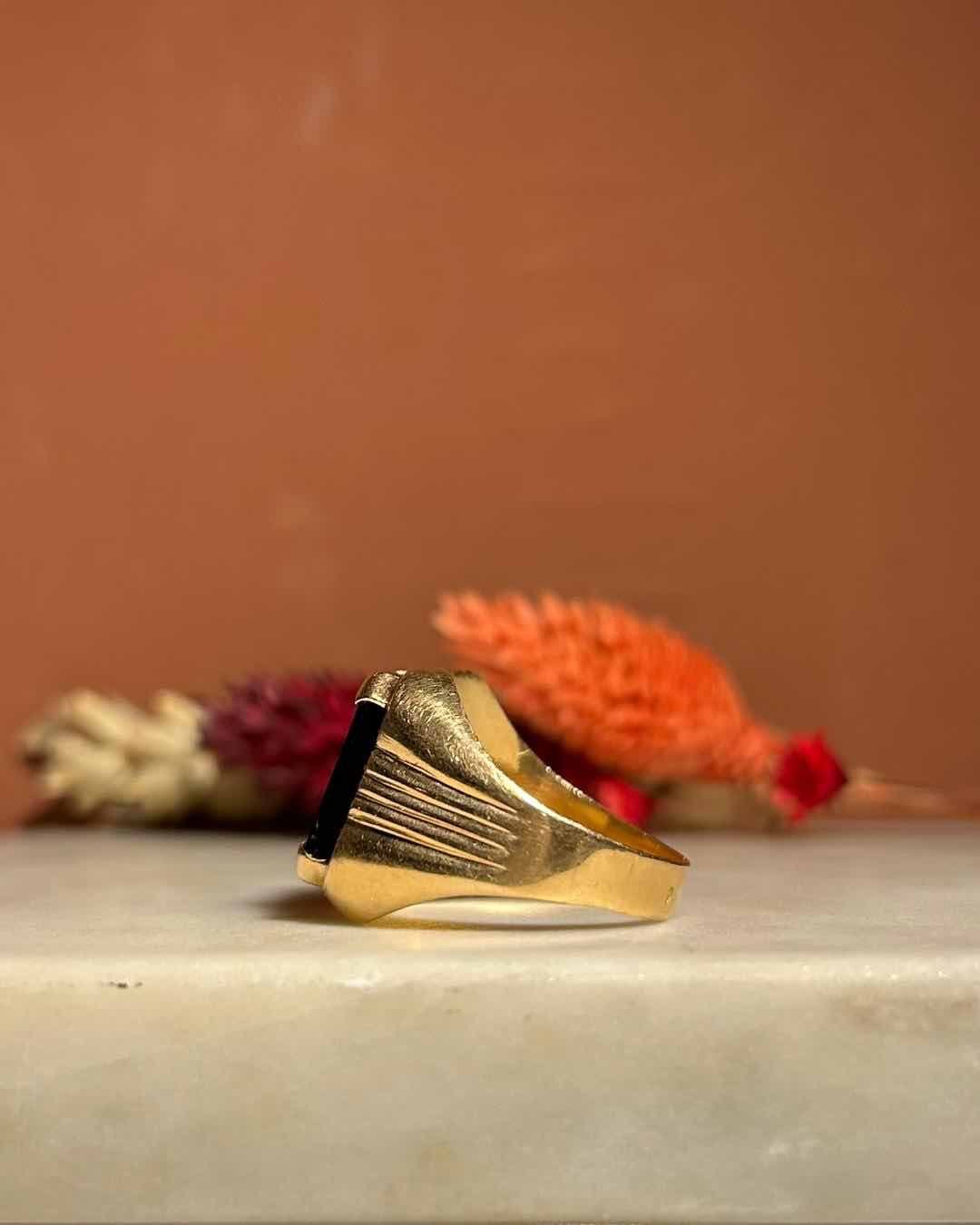 Chevalière Vintage Onyx "Alex" - Elliade Paris
