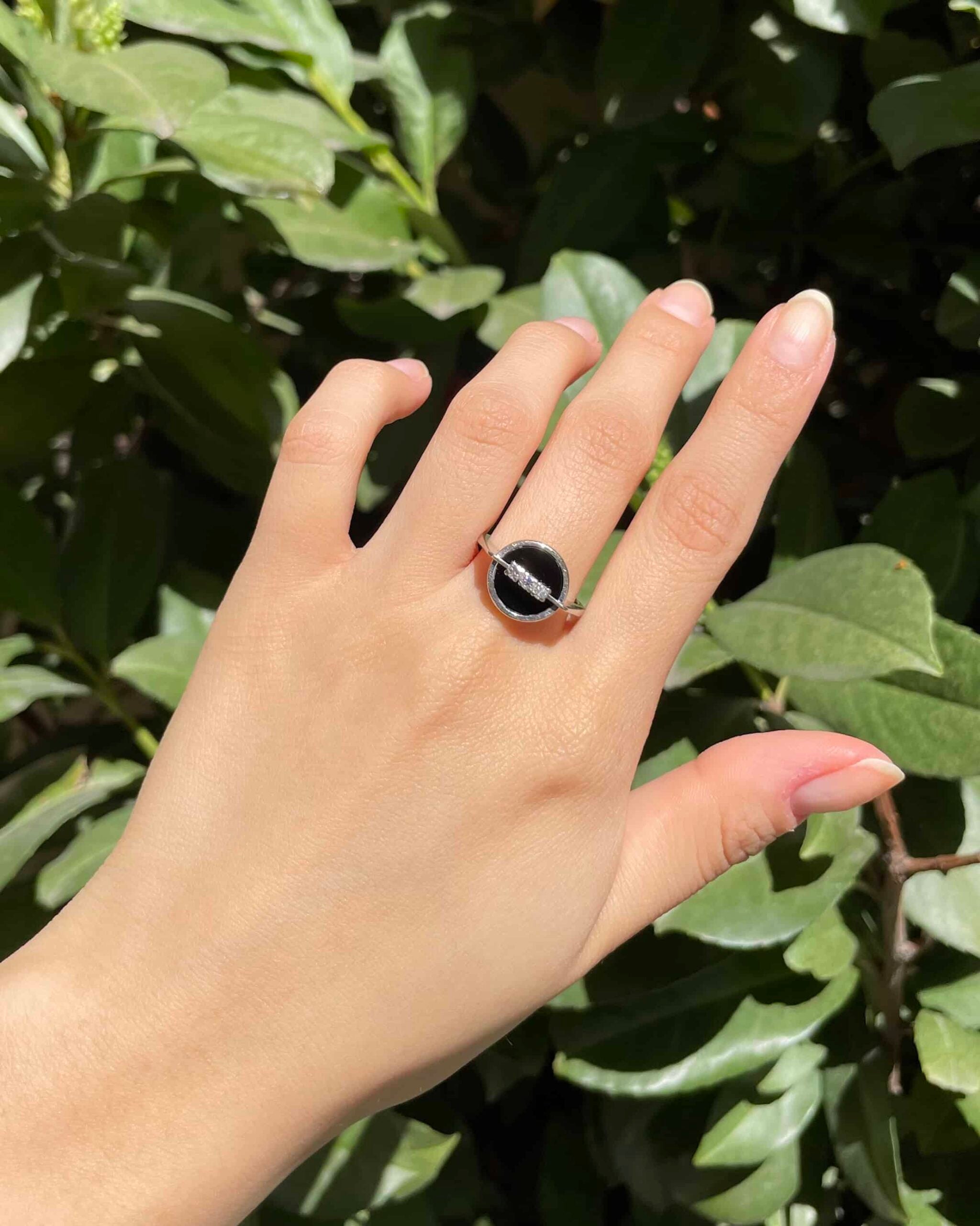 Art Deco Style Onyx & Diamond Ring "Jordan"