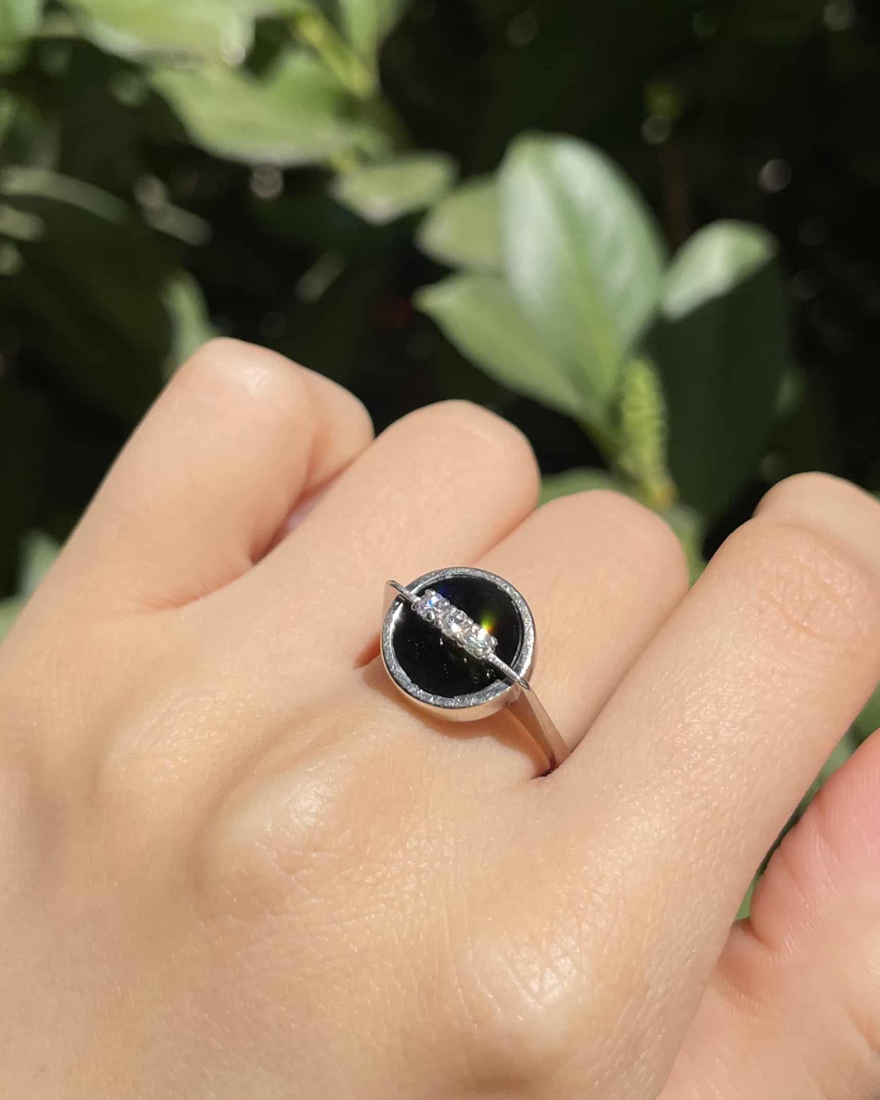 Bague Style Art-déco Onyx & Diamants "Jordan"