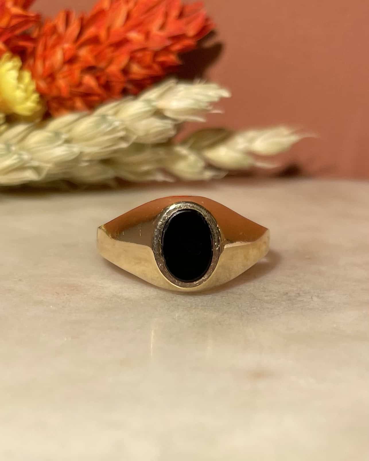 Chevalière vintage Onyx "Lilith" - Elliade Paris