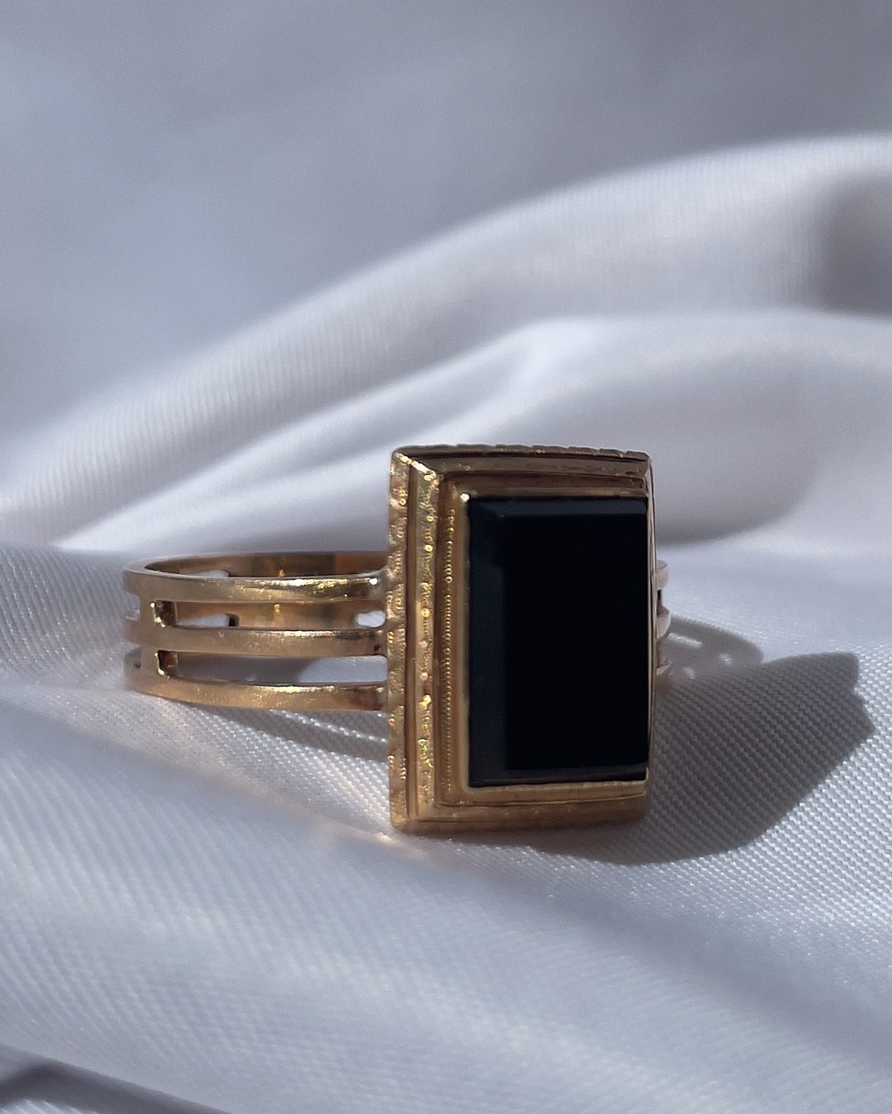 Chevalière vintage Onyx "Marley" - Elliade Paris