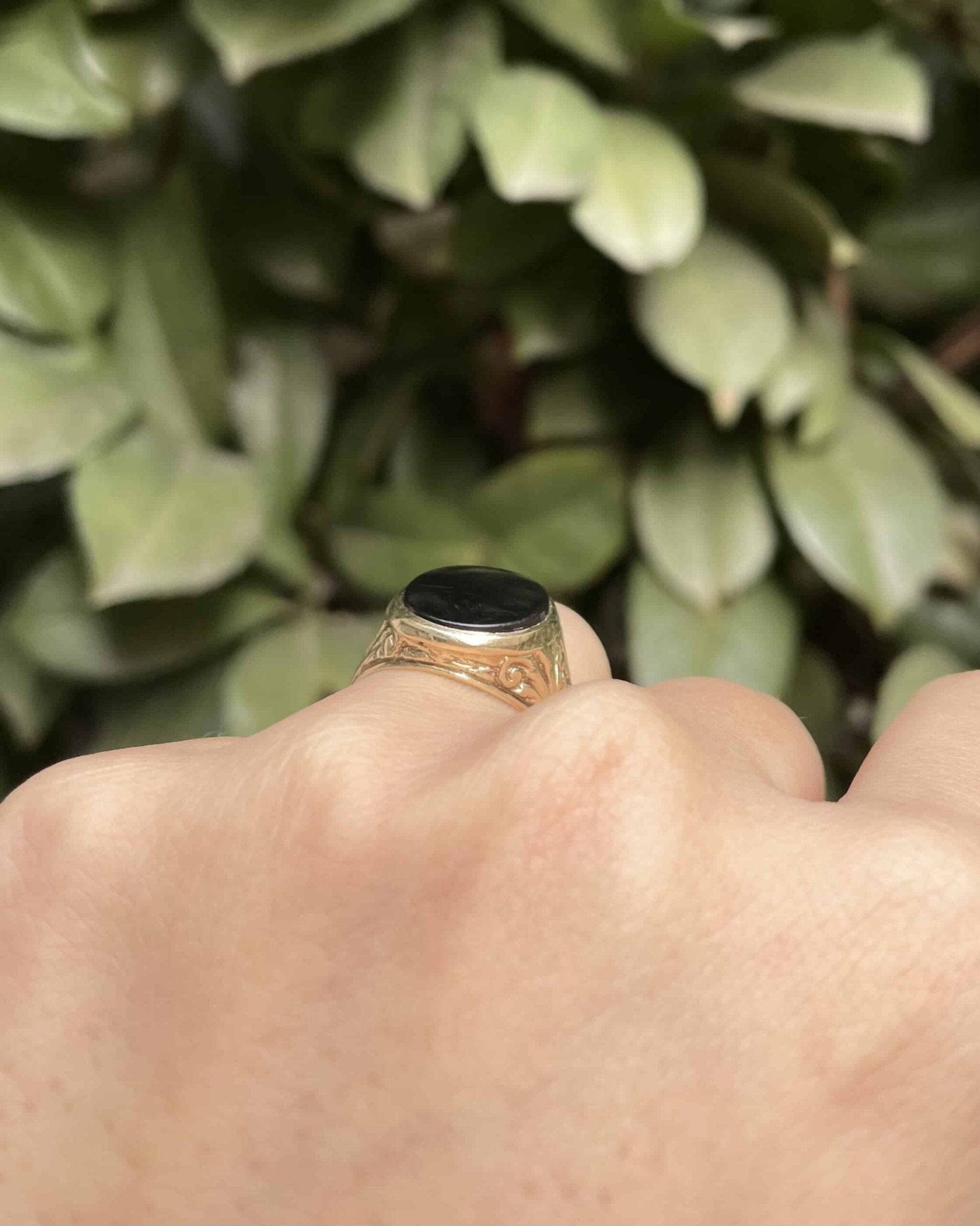 Chevalière Vintage Onyx "Miron" - Elliade Paris