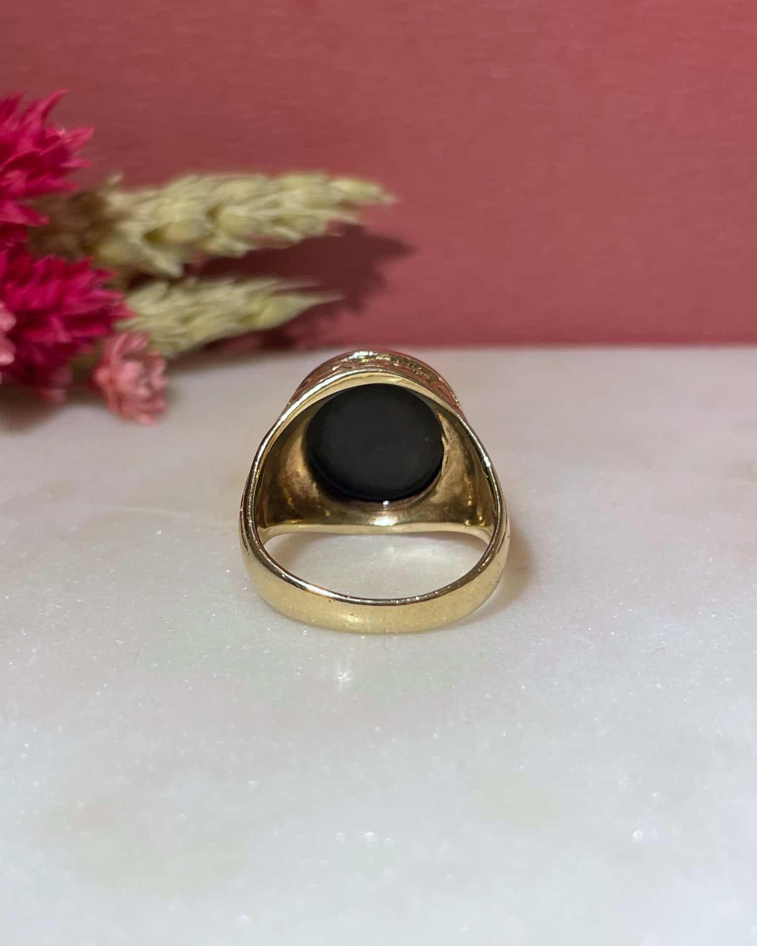 Chevalière Vintage Onyx "Miron" - Elliade Paris