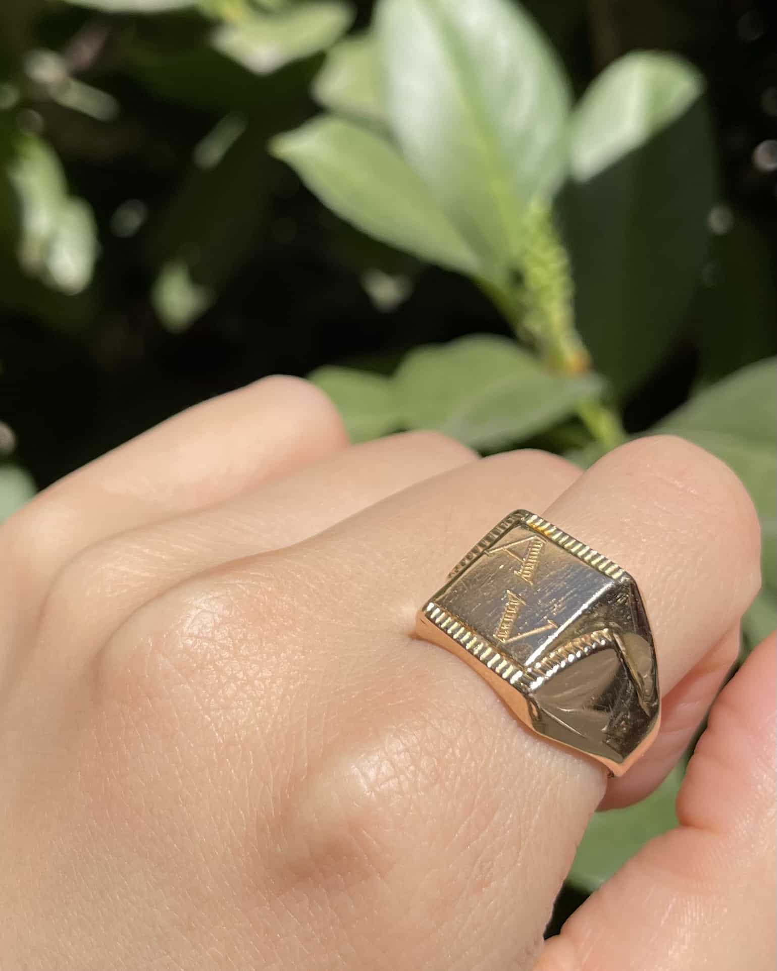 Chevalière Vintage Or 18 carats "Anjav" - Elliade Paris