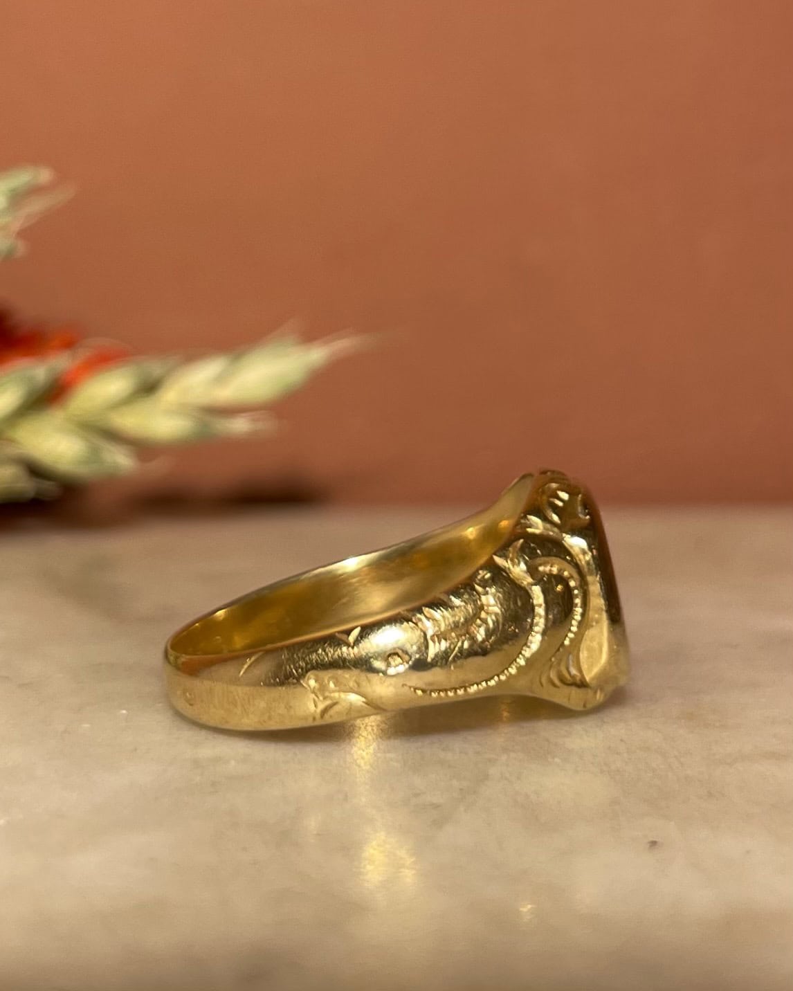 Chevalière Vintage Or 18 carats "Emeth" - Elliade Paris