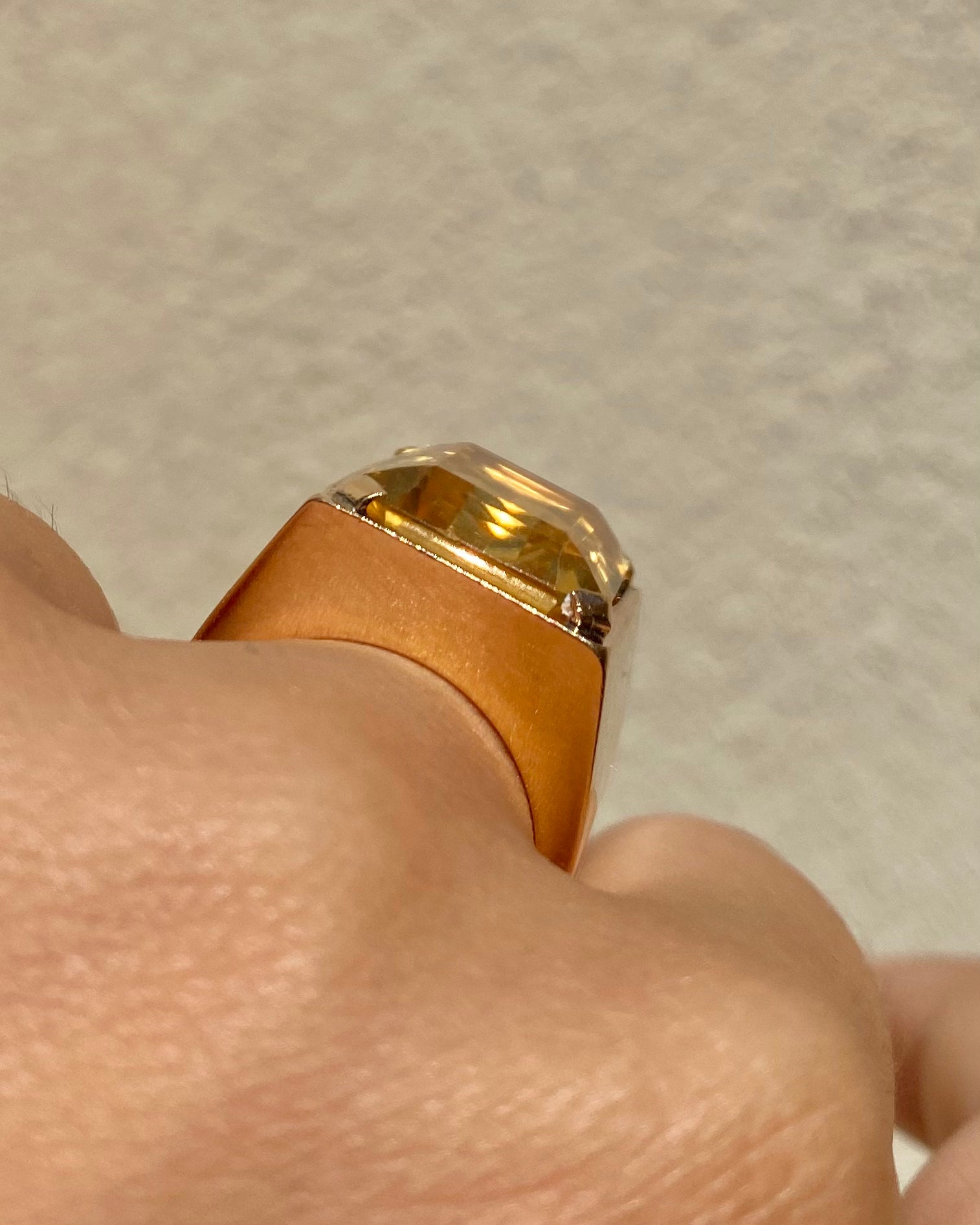 Chevalière Citrine 8.50 carats "Ambreline"