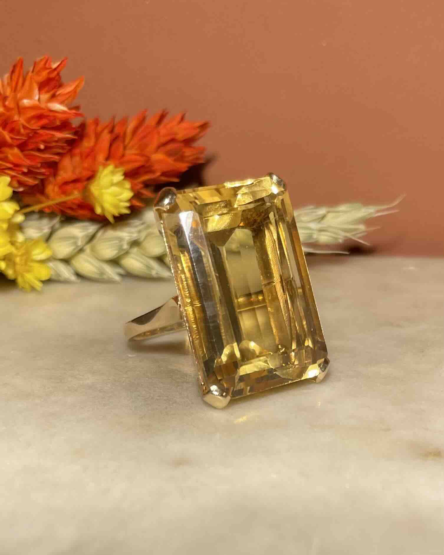 Bague Cocktail Citrine 34 Carats "Hélia" - Elliade Paris