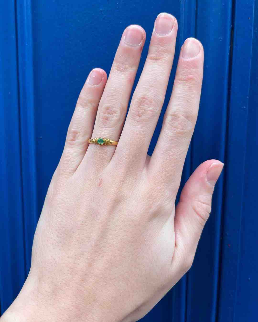 Bague Vintage Jonc émeraude "Clarie"