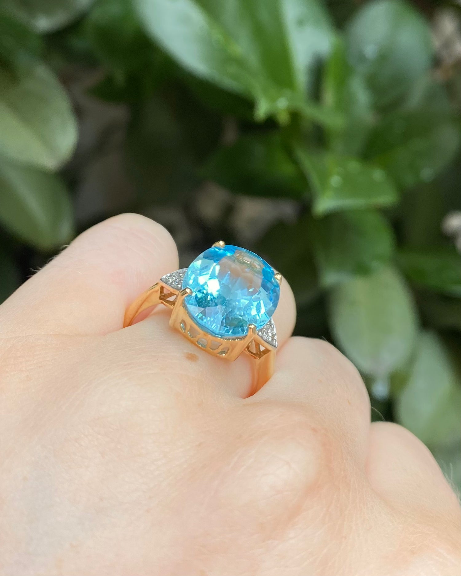 Bague Cocktail Topaze 11.50 carats & Diamants "Sophie"