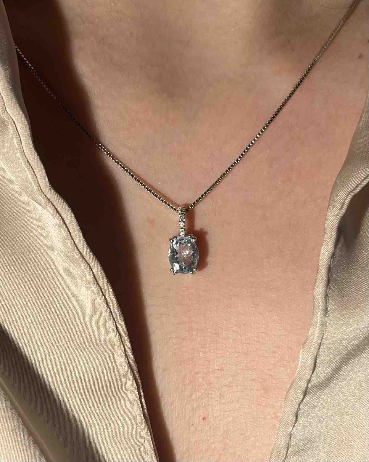 Collier Aigue - Marine "Lilys" - Elliade Paris