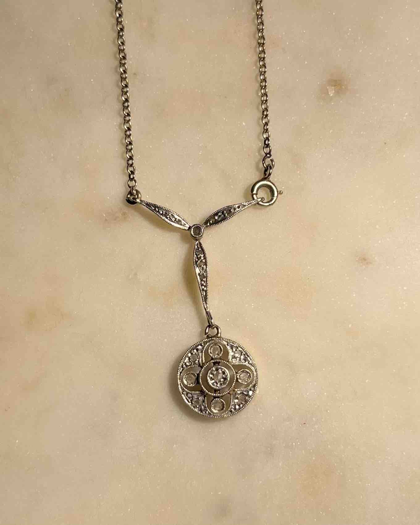 Collier Art Déco Diamant Vintage "Léonie" - Elliade Paris