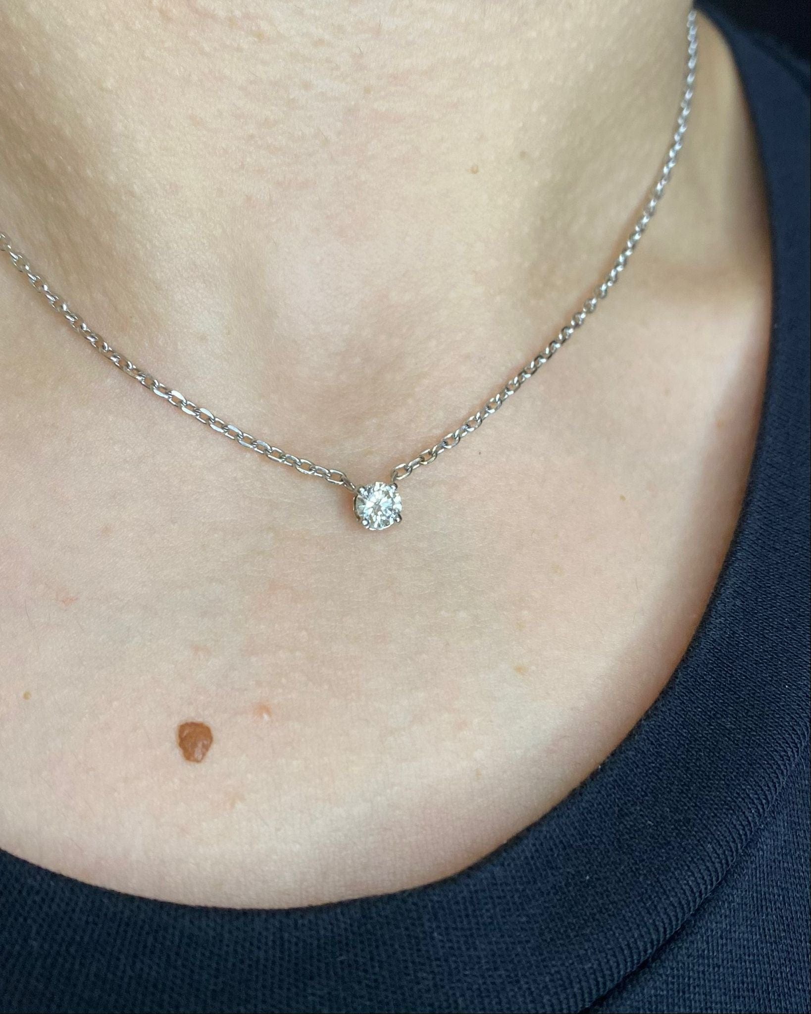 Collier Diamant 0.36 carat & or 4.39 g "Maïwenn" - Elliade Paris
