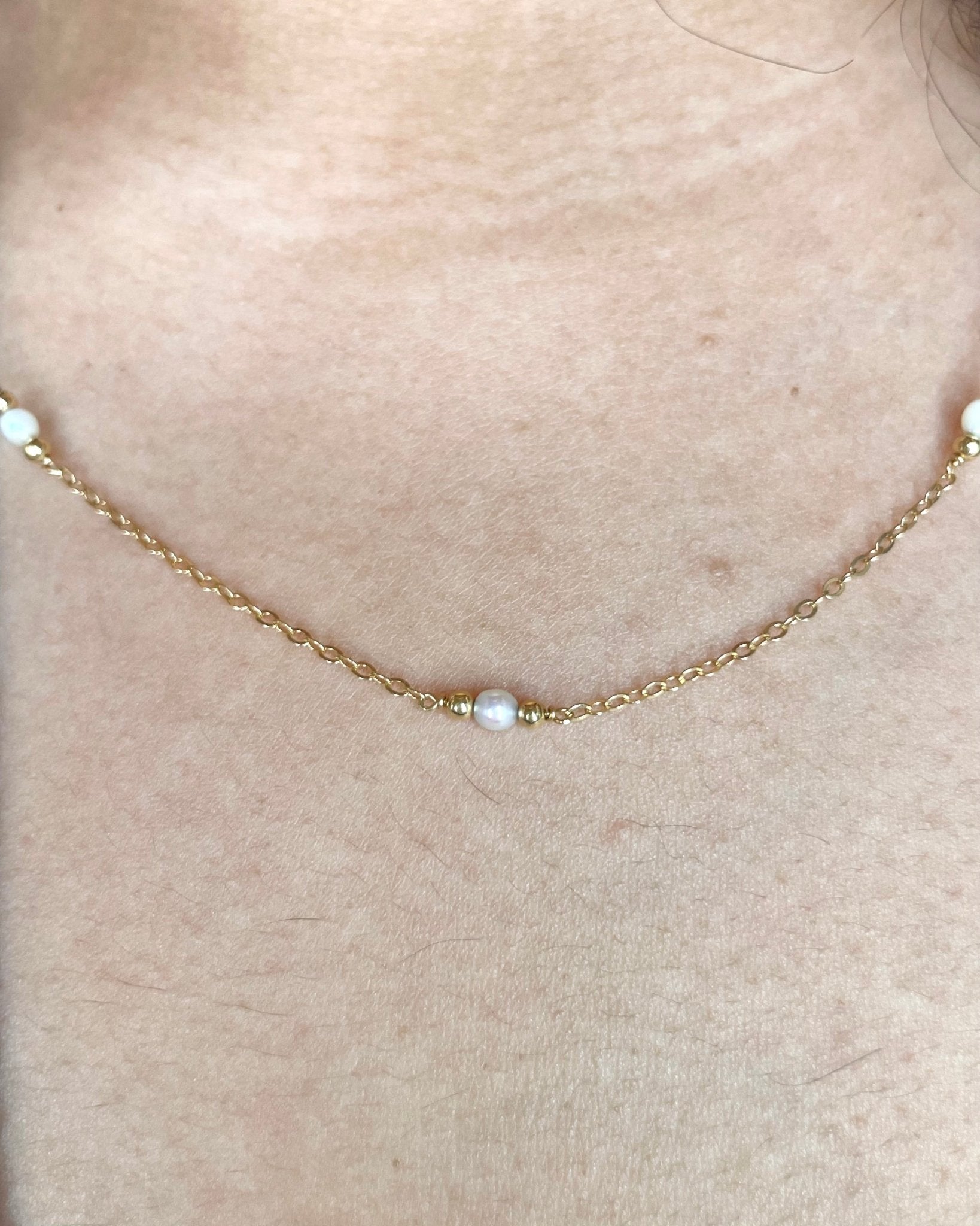 Collier Perles & Or Jaune 18 carats 2.18g "Mariella" - Elliade Paris
