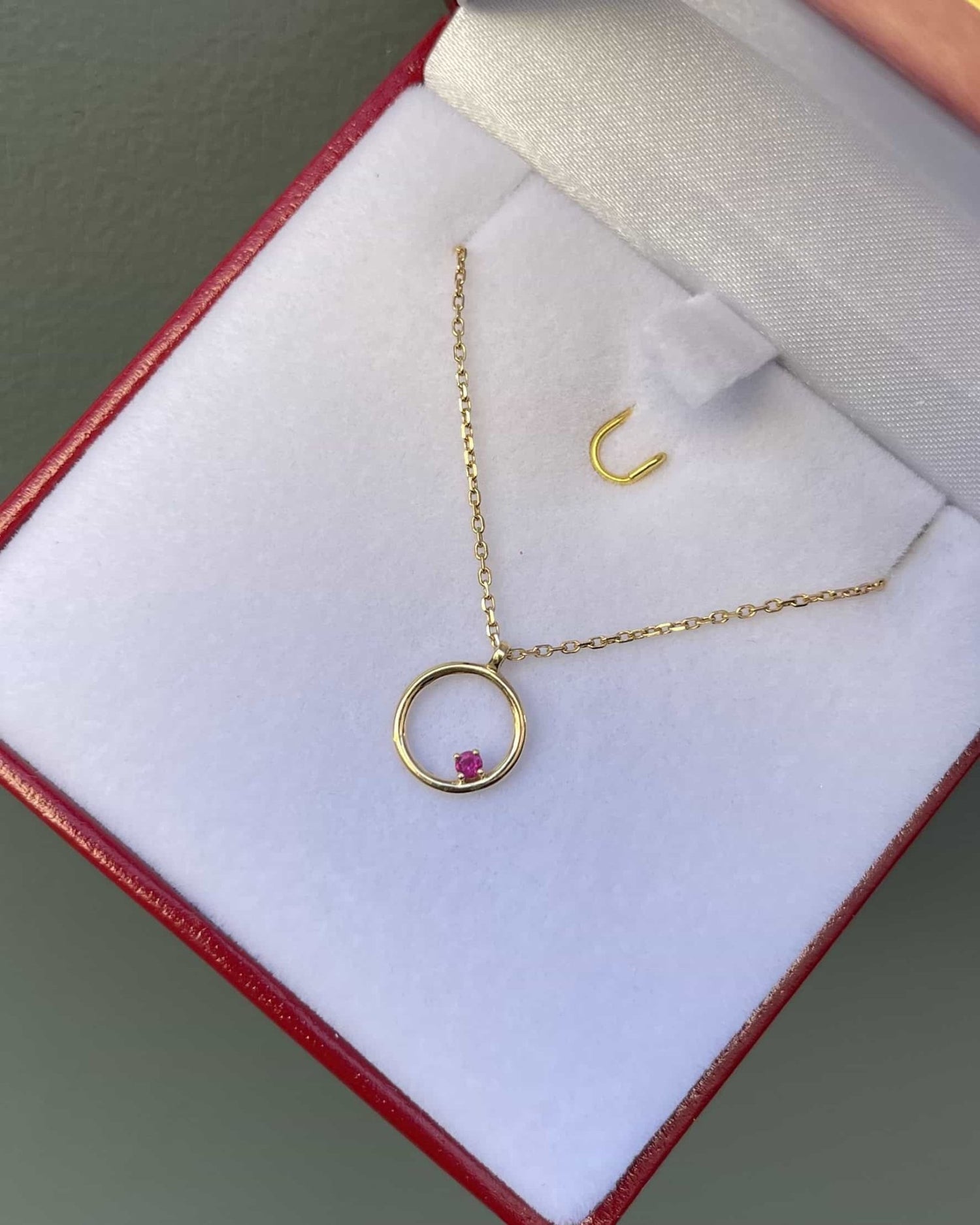 Collier Vintage Rubis "Melody" - Elliade Paris