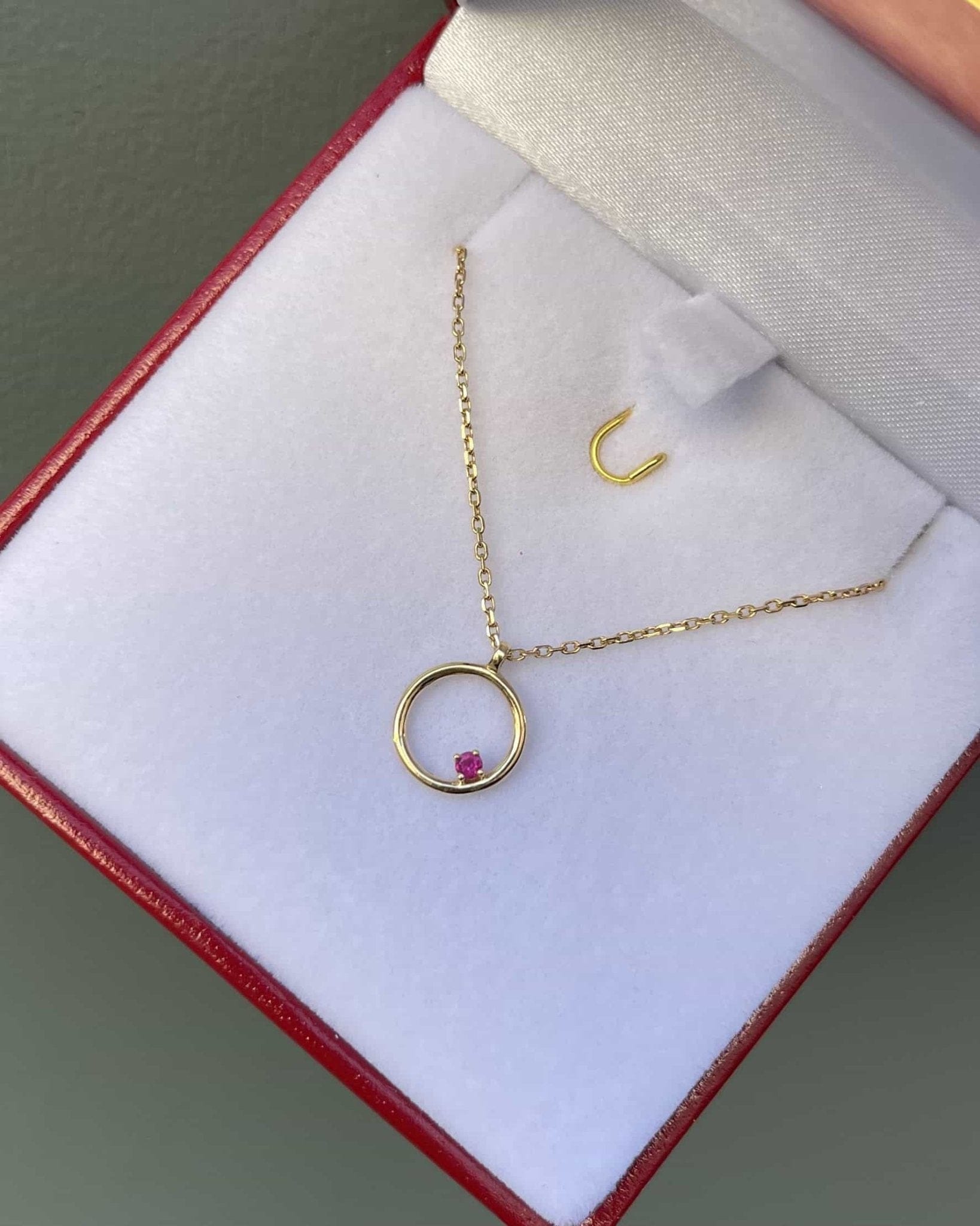 Collier Vintage Rubis "Melody" - Elliade Paris
