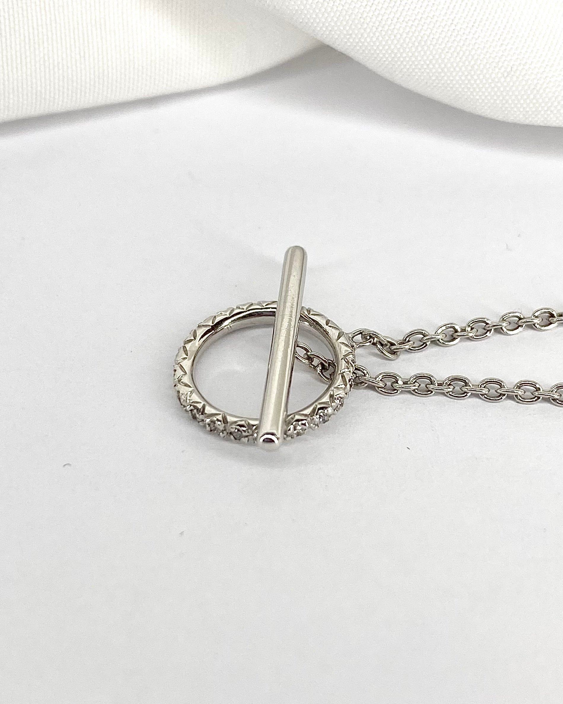 Collier 20 Diamants & Or Gris 4.81 g "Evola"