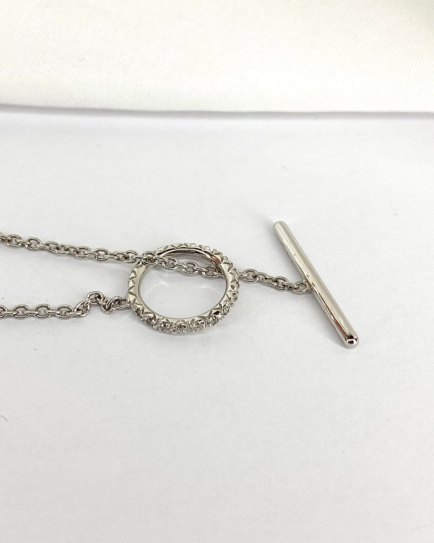 Collier 20 Diamants & Or Gris 4.81 g "Evola"