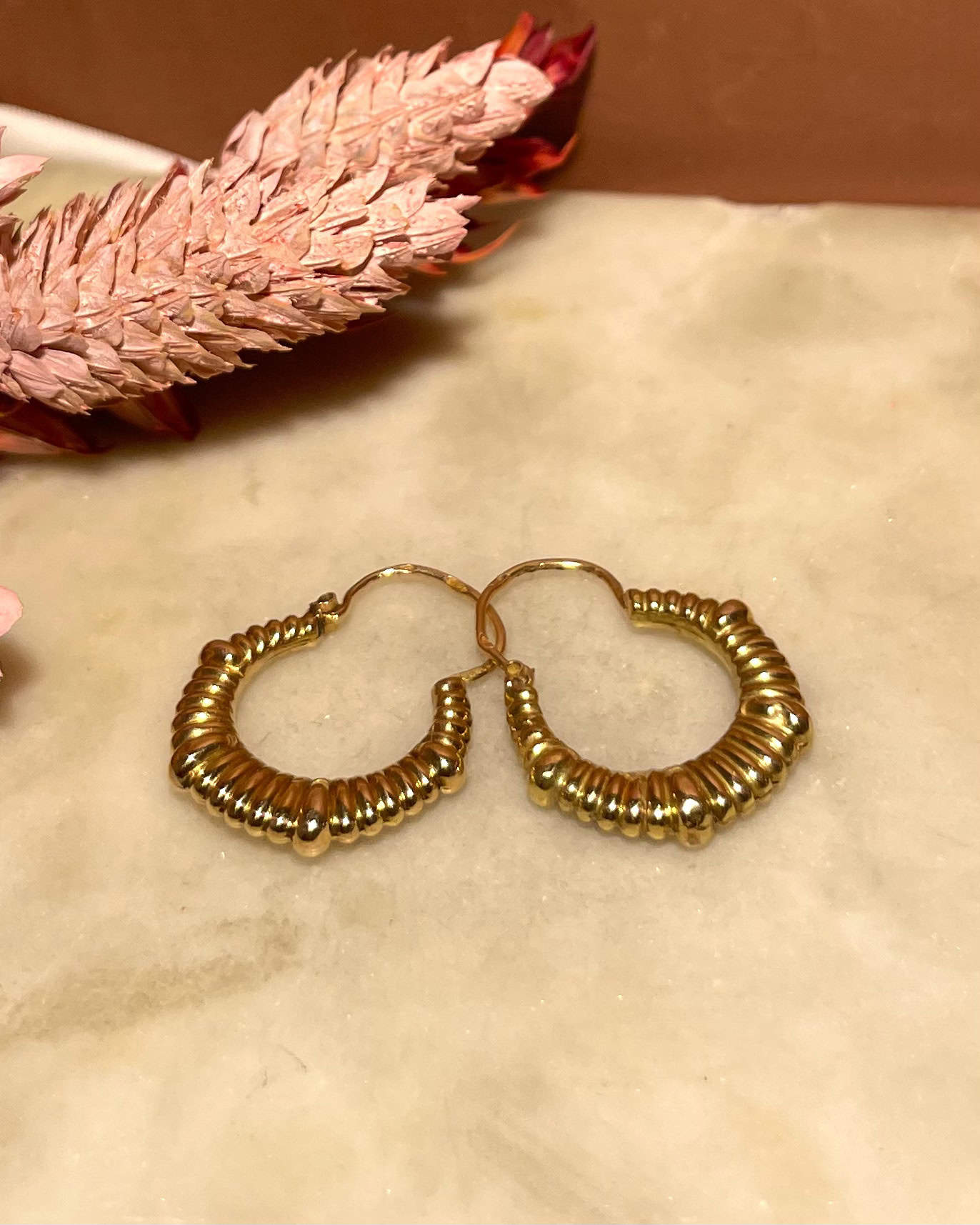 Pendientes de aro vintage "Arden" de oro de 18 quilates