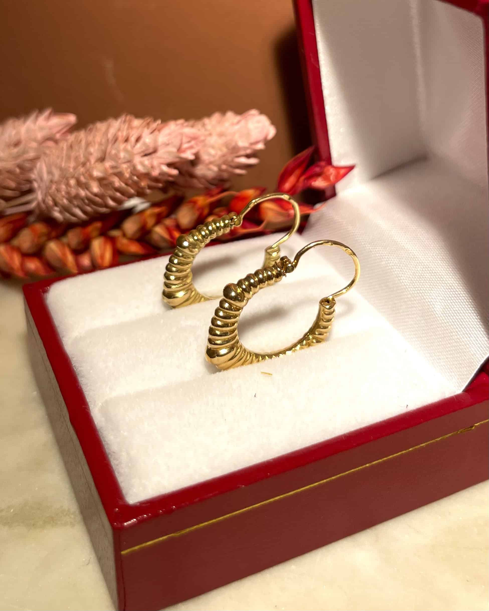 Pendientes de aro vintage "Arden" de oro de 18 quilates