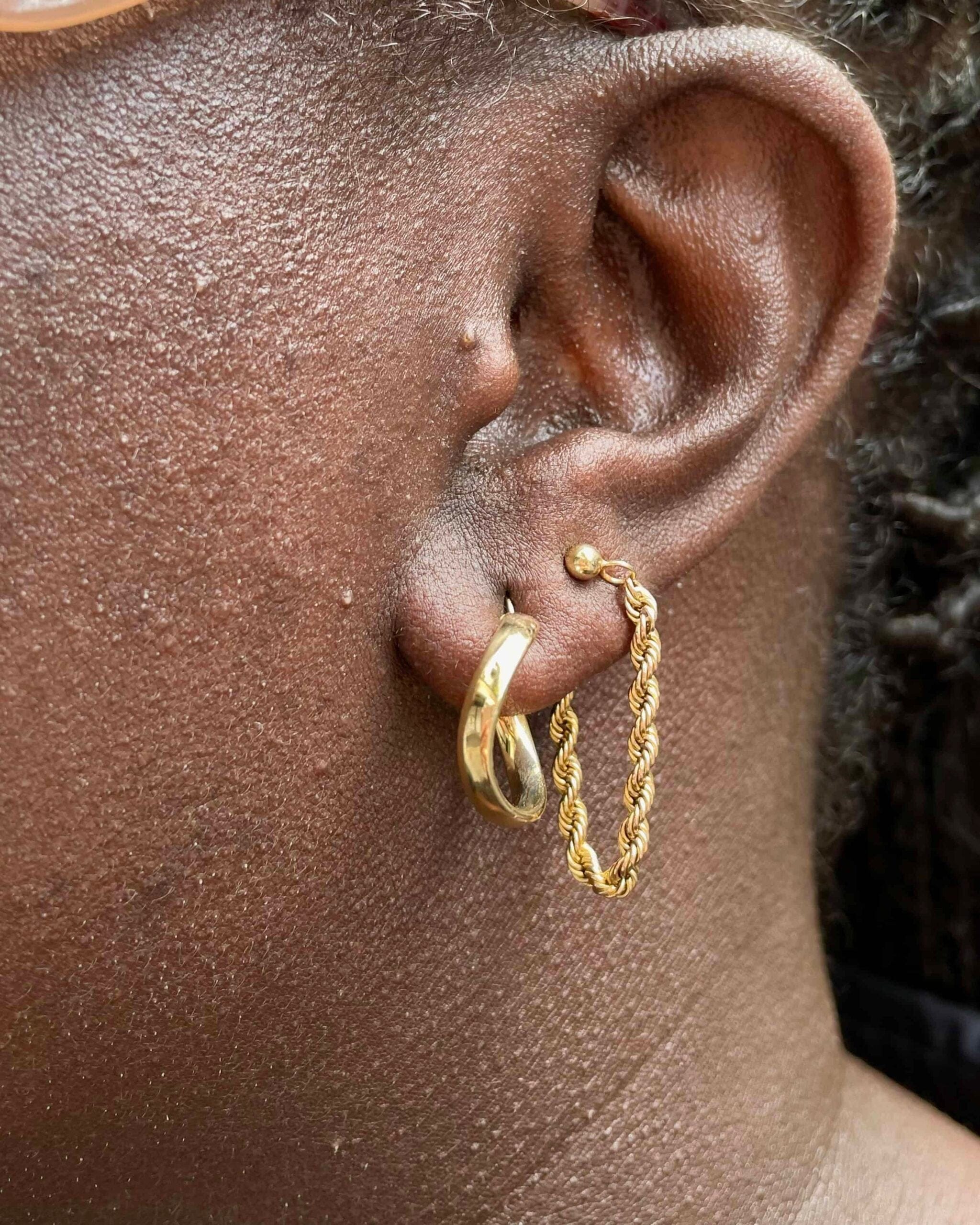 Vintage 18-carat gold "Kenny" hoop earrings
