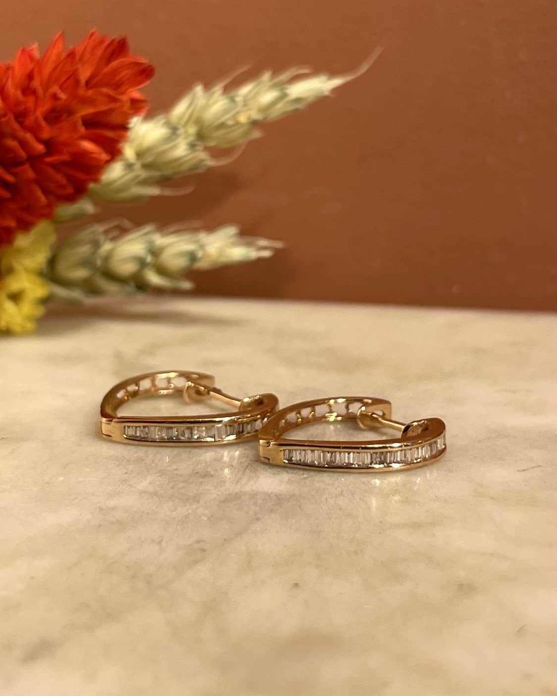 Créoles 44 Diamants Baguette "Ornella" - Elliade Paris