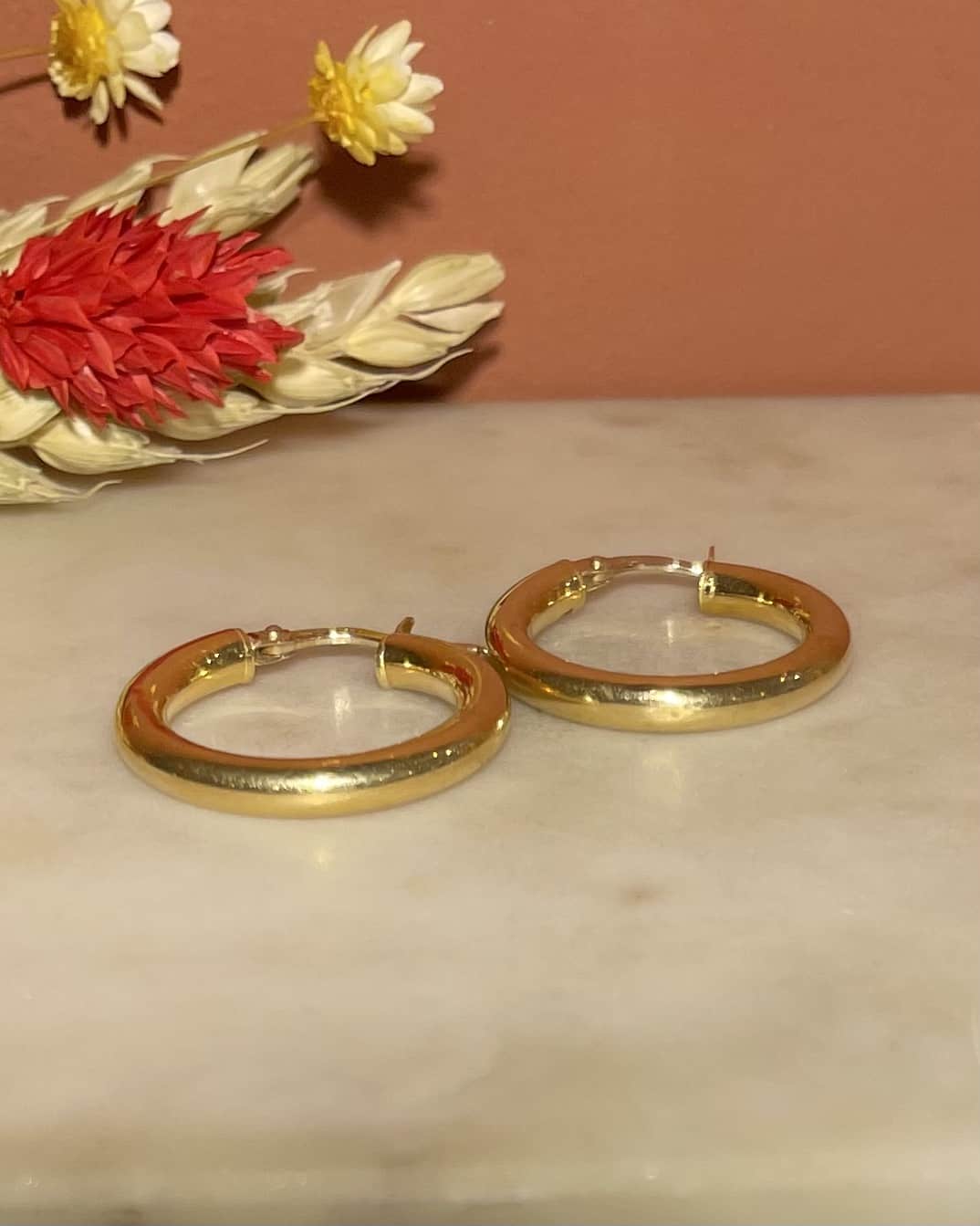 Vintage 18 Carat Gold "Odina" Hoop Earrings