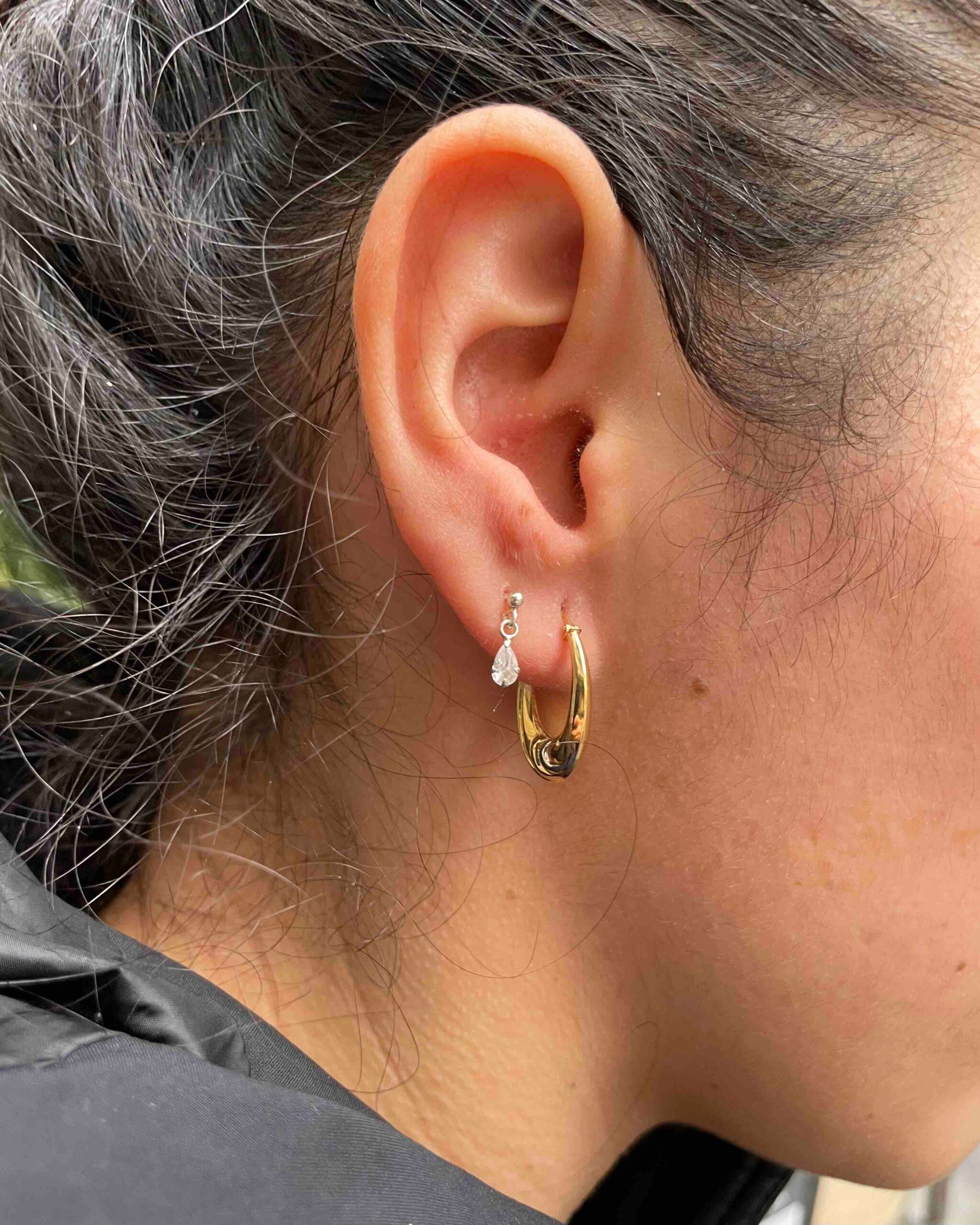 Vintage "Liam" Two-Tone Gold Twisted Hoop Earrings