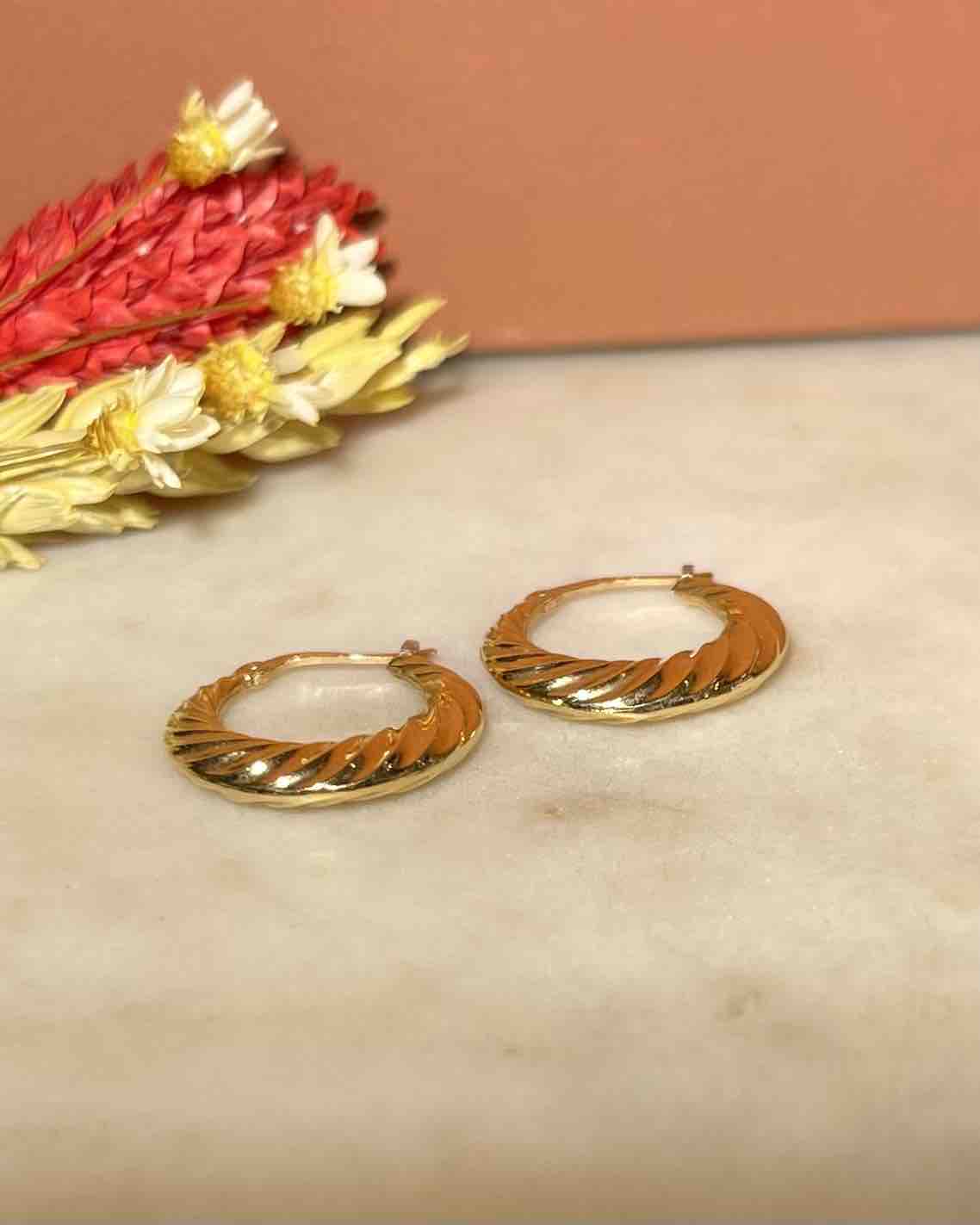 Créoles torsadées en Or "Helya" - Elliade Paris