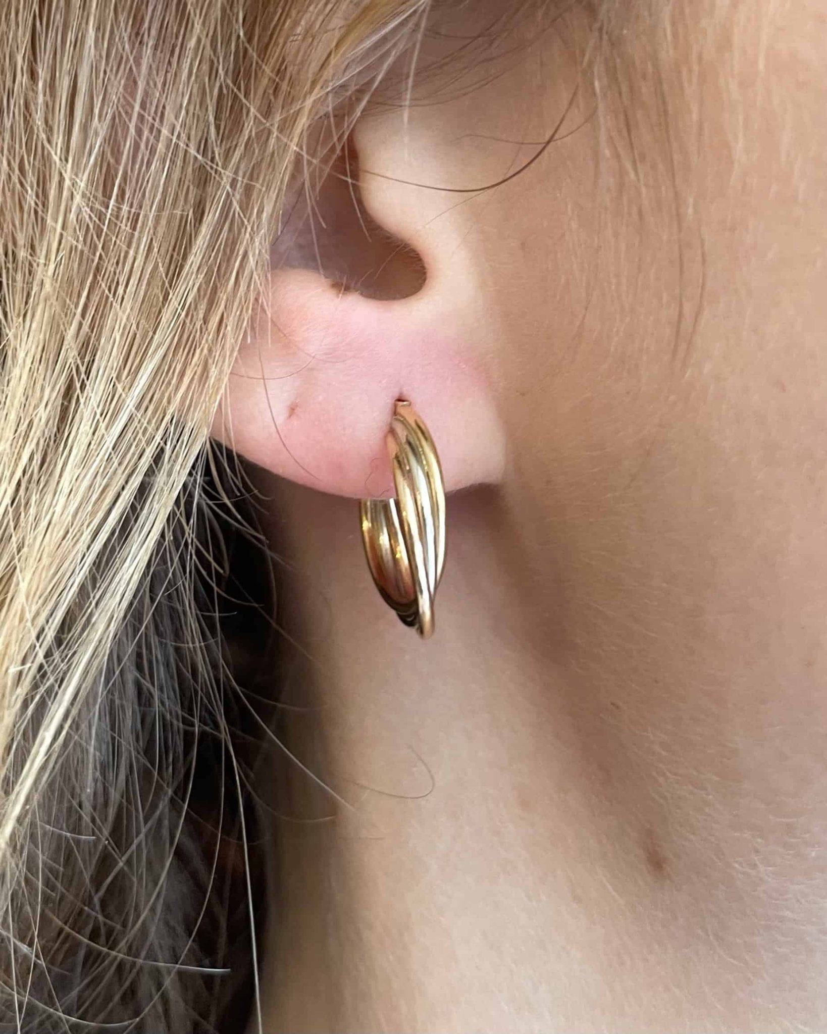 Créoles torsadées Trois Ors "Freja" - Elliade Paris