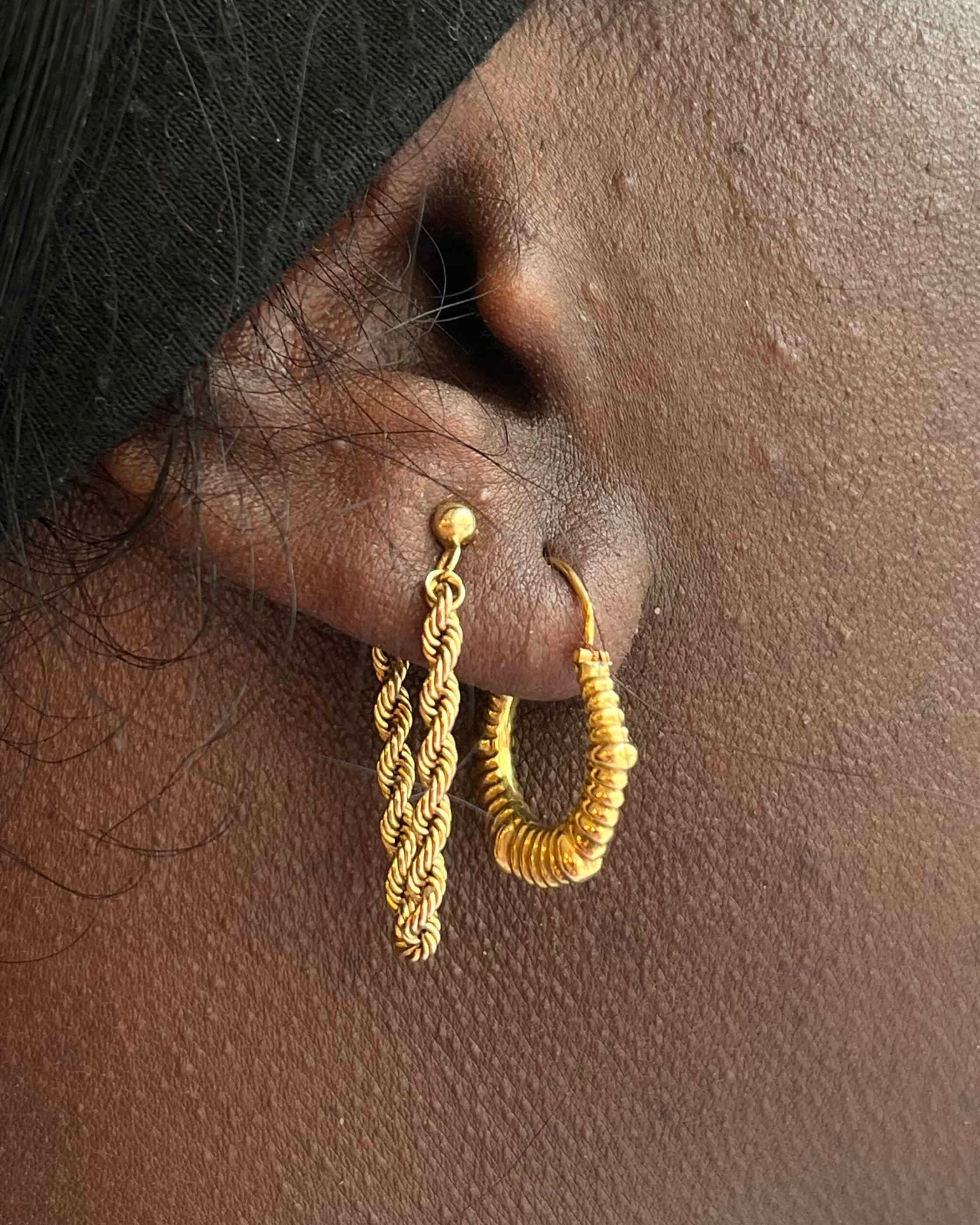 Pendientes de aro vintage "Arden" de oro de 18 quilates
