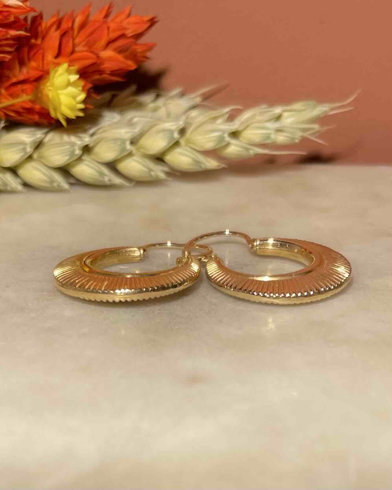 Pendientes de aro vintage "Jonny" de oro de 18 quilates