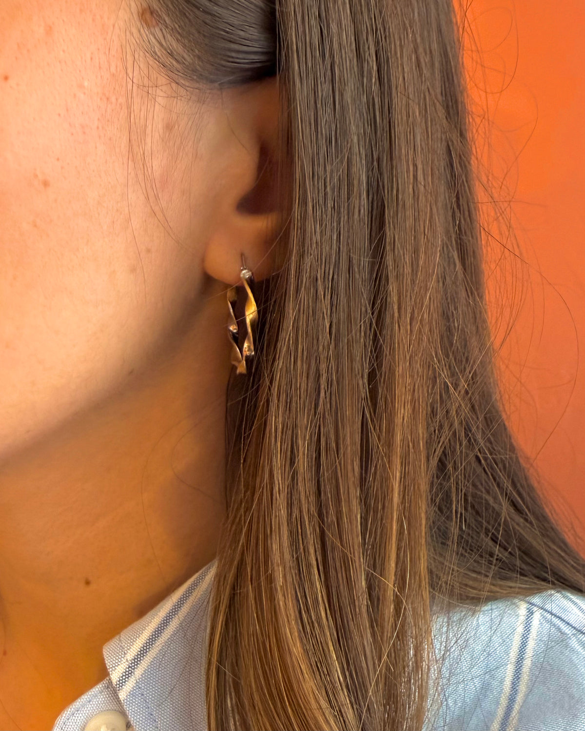 18-karat two-tone gold hoop earrings "Paulette"