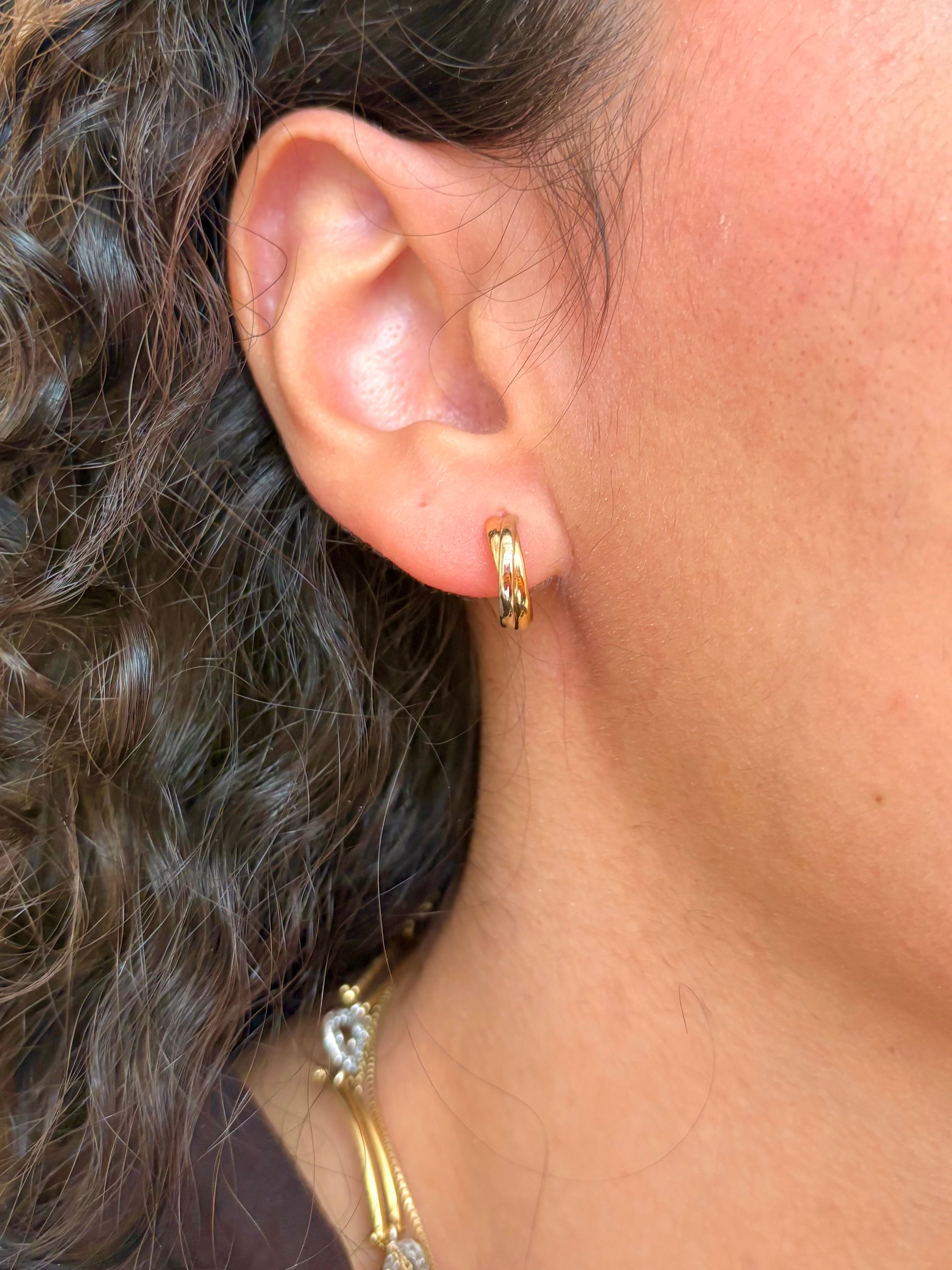 Demi-Créoles Trois Ors 18 carats "Léonie"