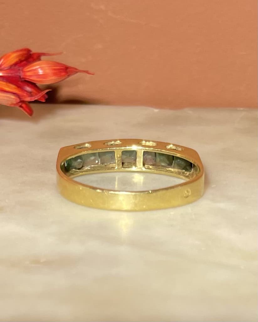 Demi Alliance 7 Tourmalines Vintage "Flavie" - Elliade Paris