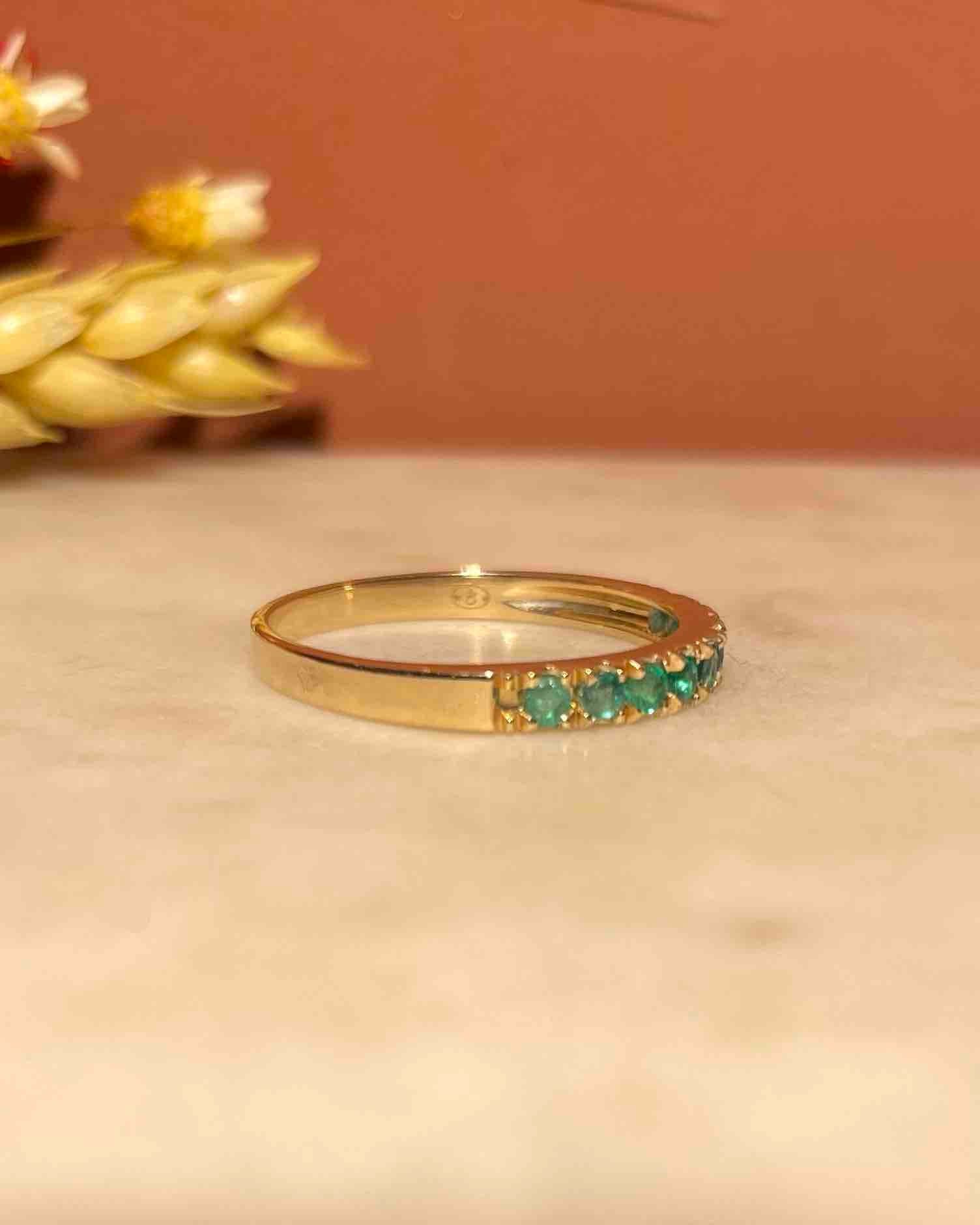 Demi Alliance 9 Emeraudes Vintage "Dakota" - Elliade Paris