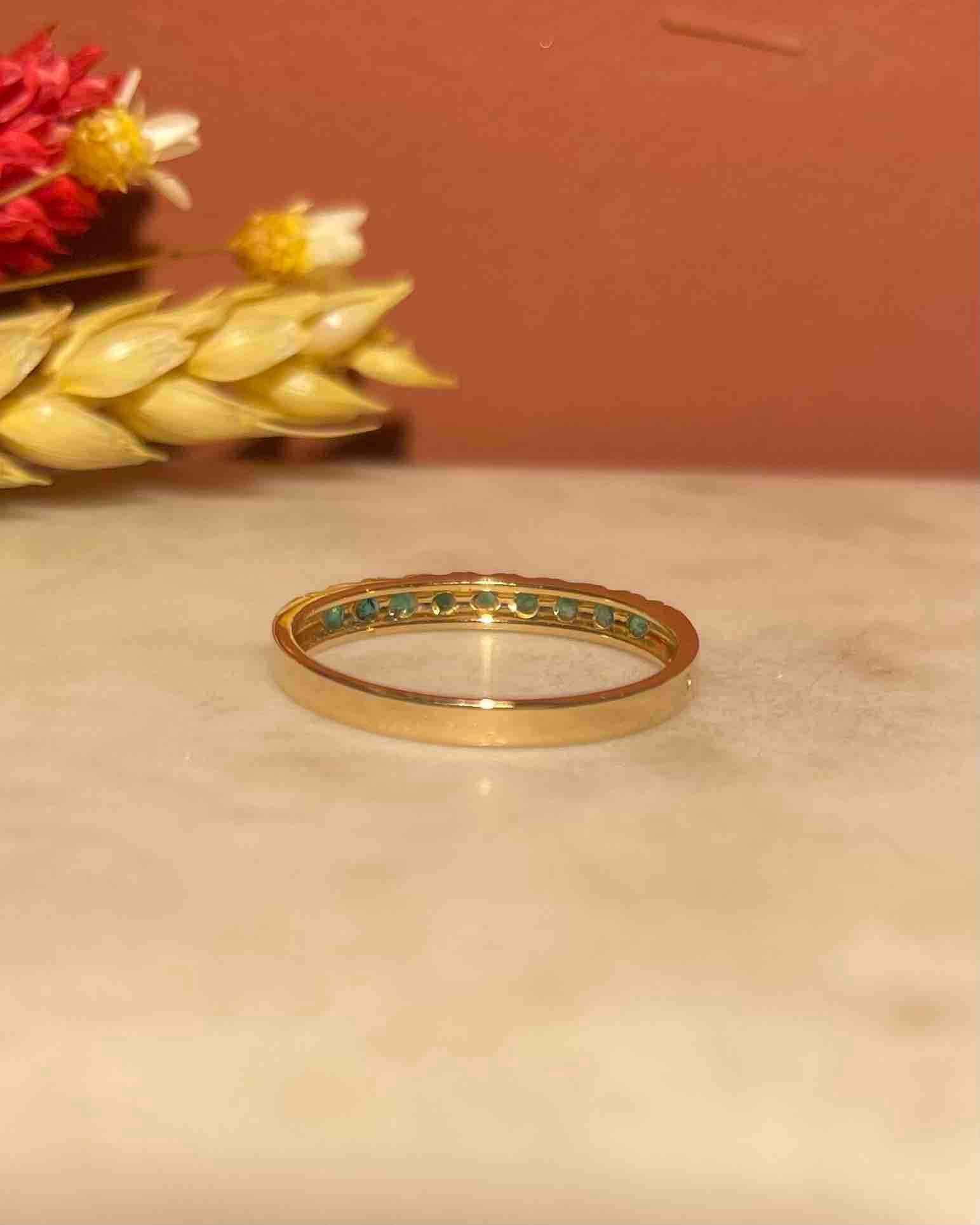 Demi Alliance 9 Emeraudes Vintage "Dakota" - Elliade Paris