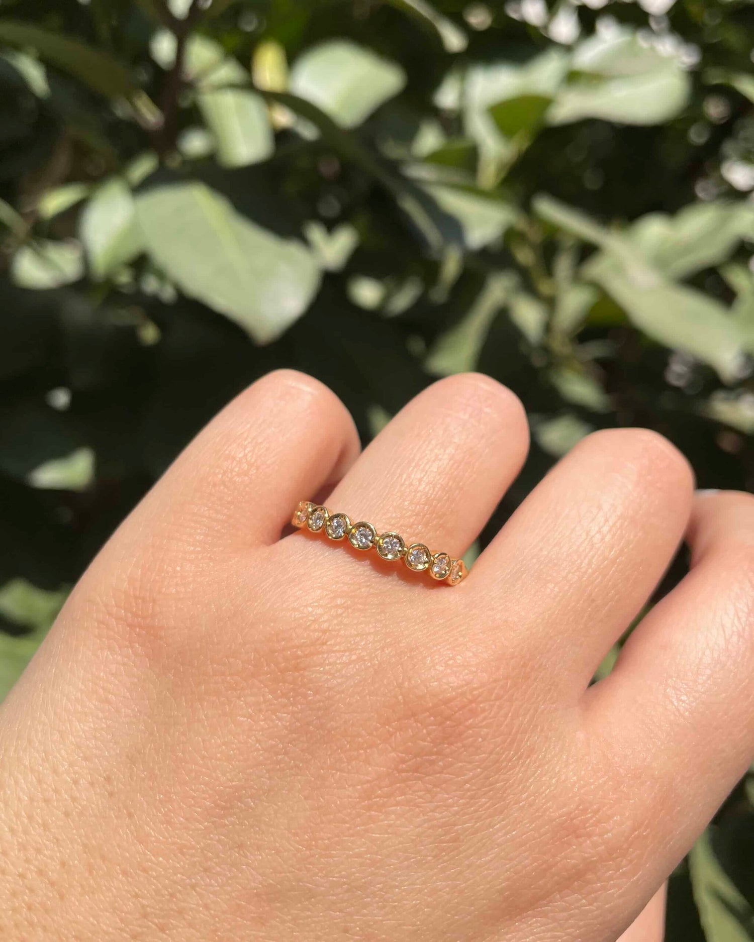 Demi-Alliance Vintage 9 Diamants "Jassy"