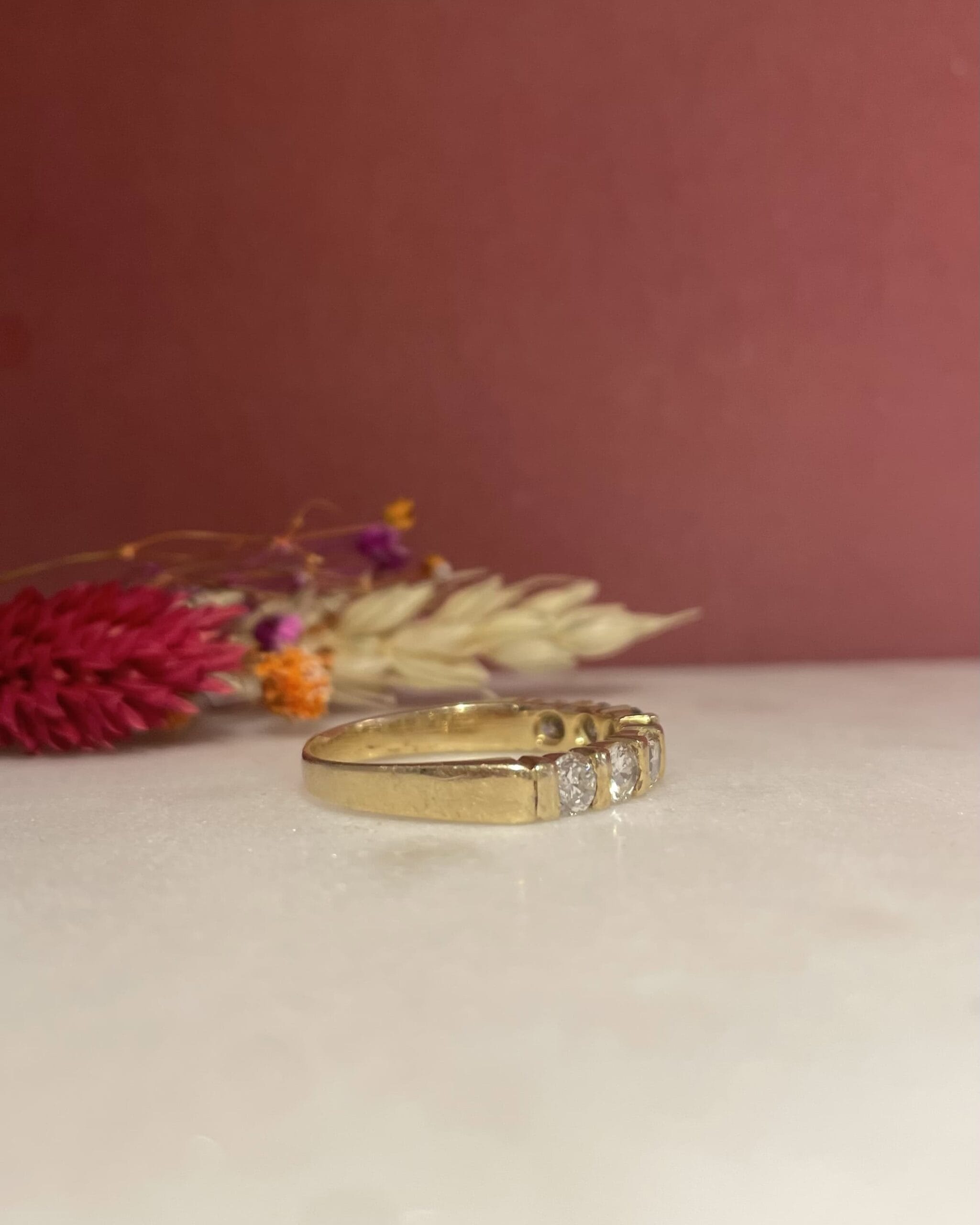 Demi-Alliance Vintage 7 Diamants 0.70 Carat "Isaure"