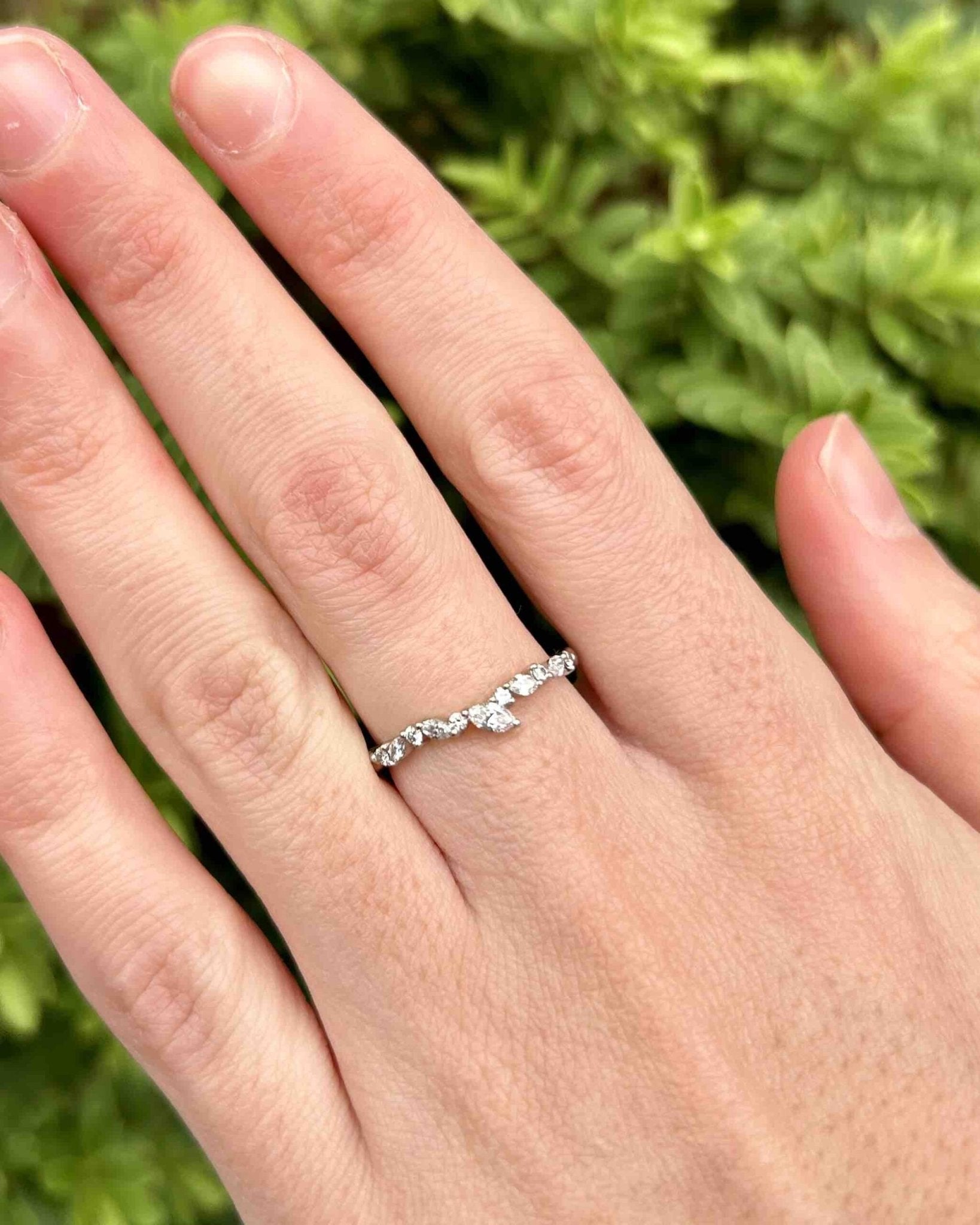 Demi Alliance Diamants navettes et ronds "Ryma" - Elliade Paris