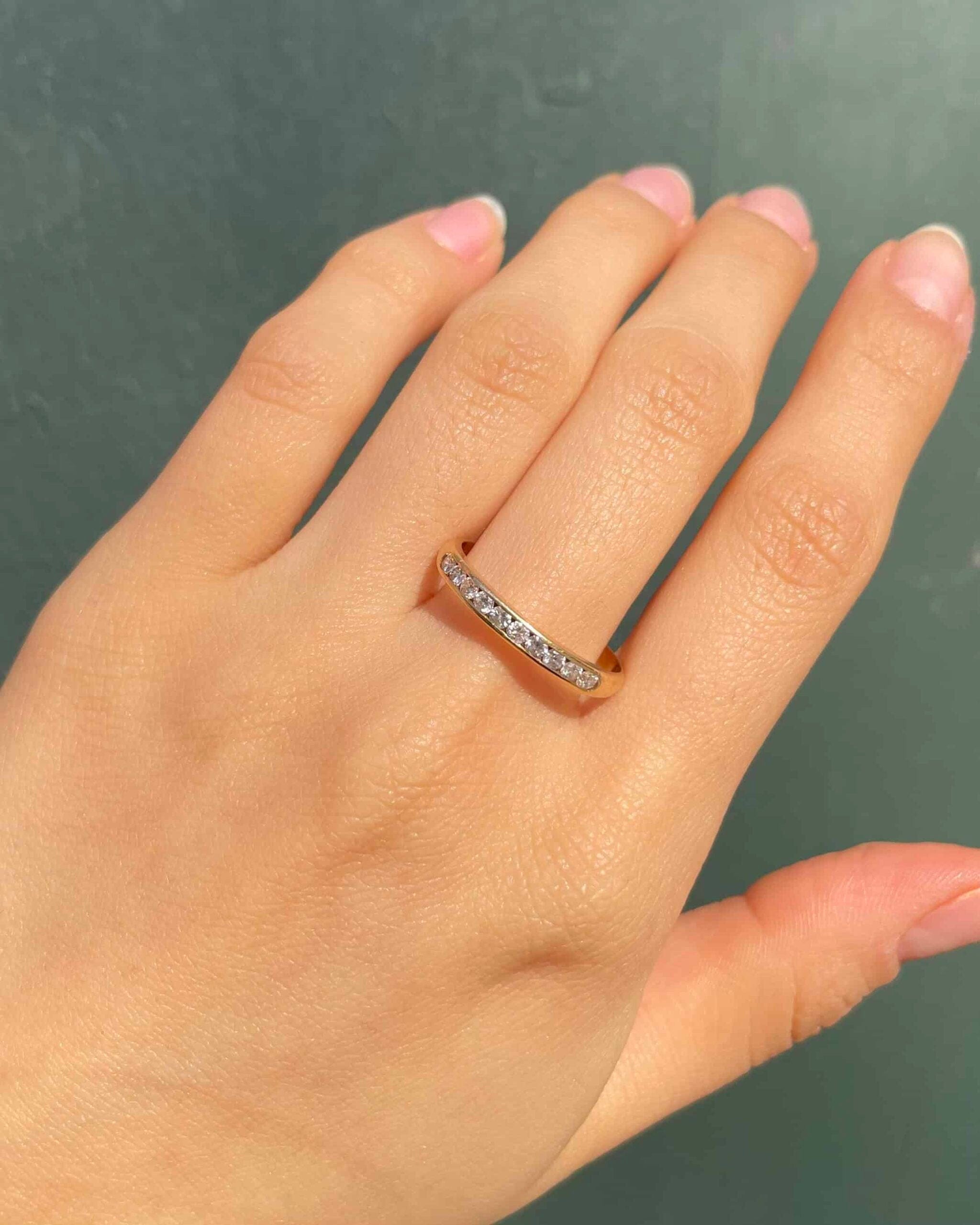 Demi Alliance Vintage 10 Diamants "Daisy" - Elliade Paris