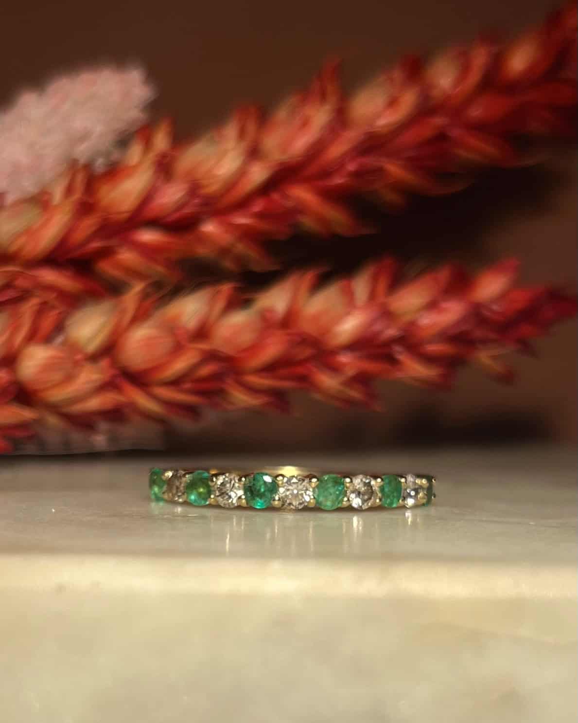 Demi Alliance Emeraudes & Diamants "Leith" - Elliade Paris