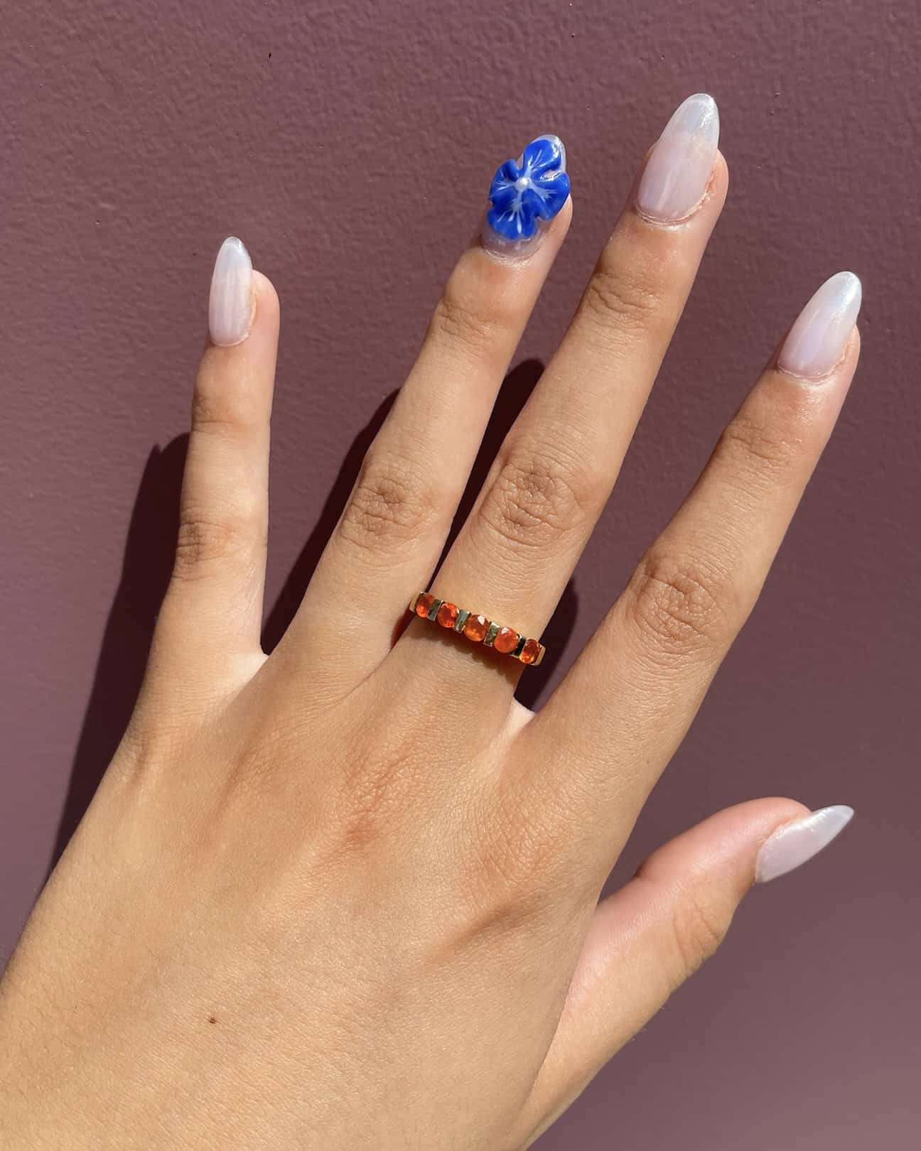 Bague rivière Opales de feu 0.50 carat "Gloria"