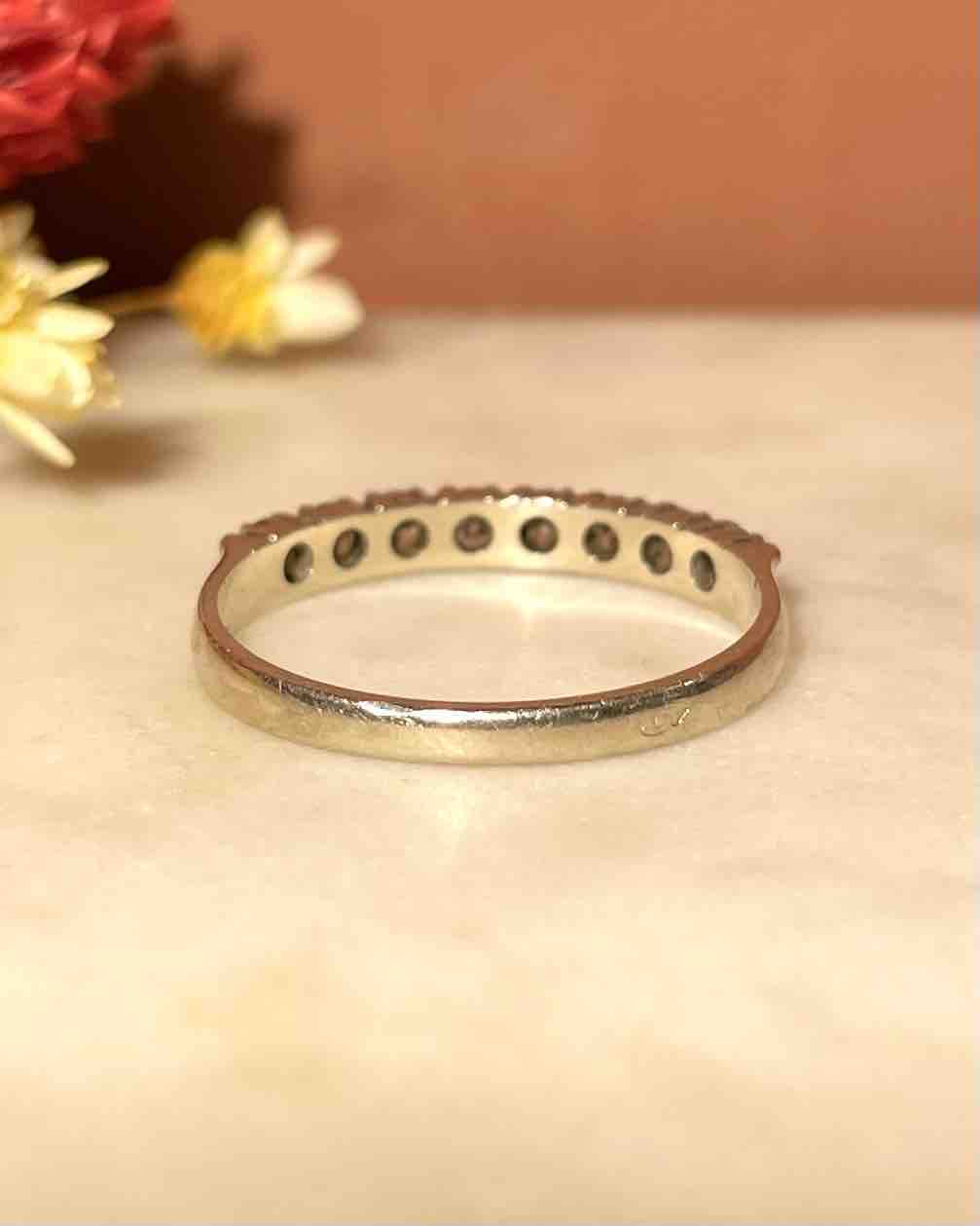 "Leah" Diamond Half Wedding Band